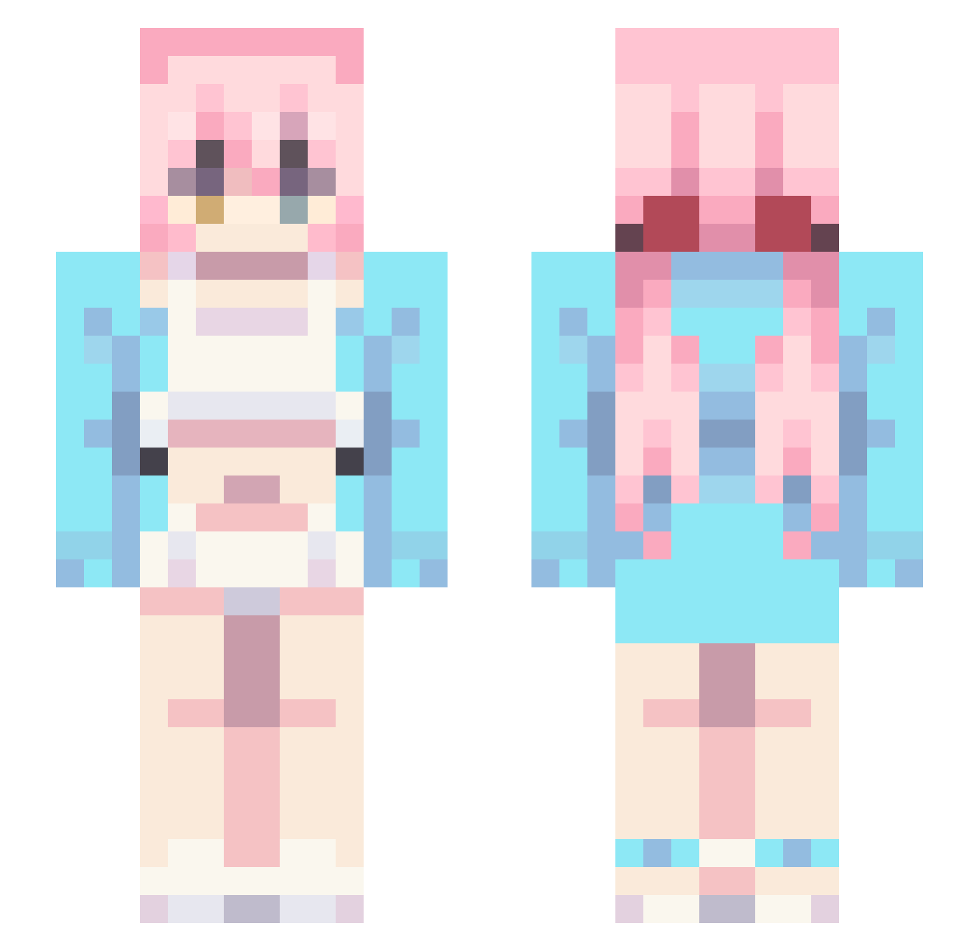 Shiro__Neko_ Minecraft skin, front and back view