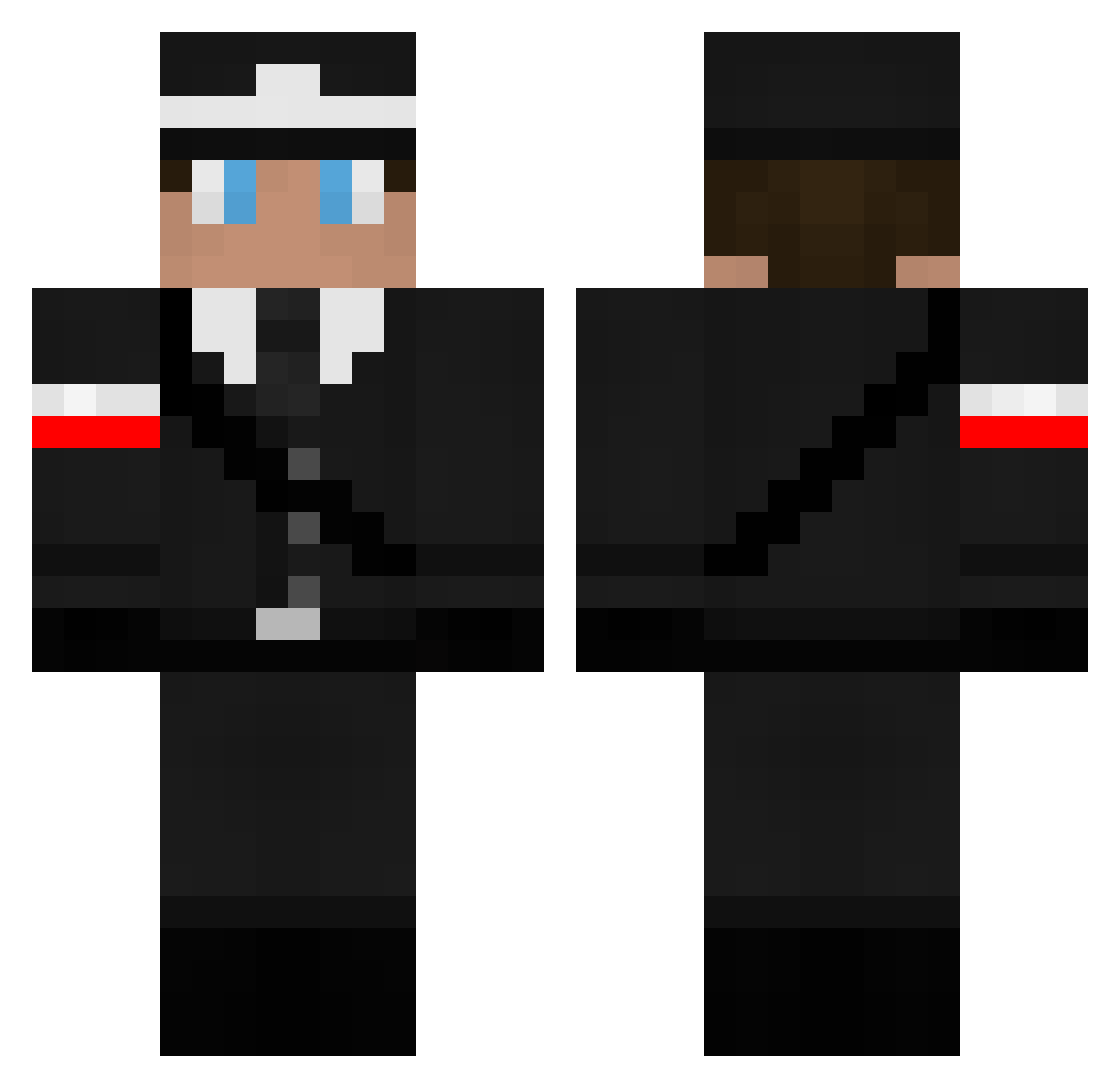 BeSeRkG Minecraft skin, front and back view