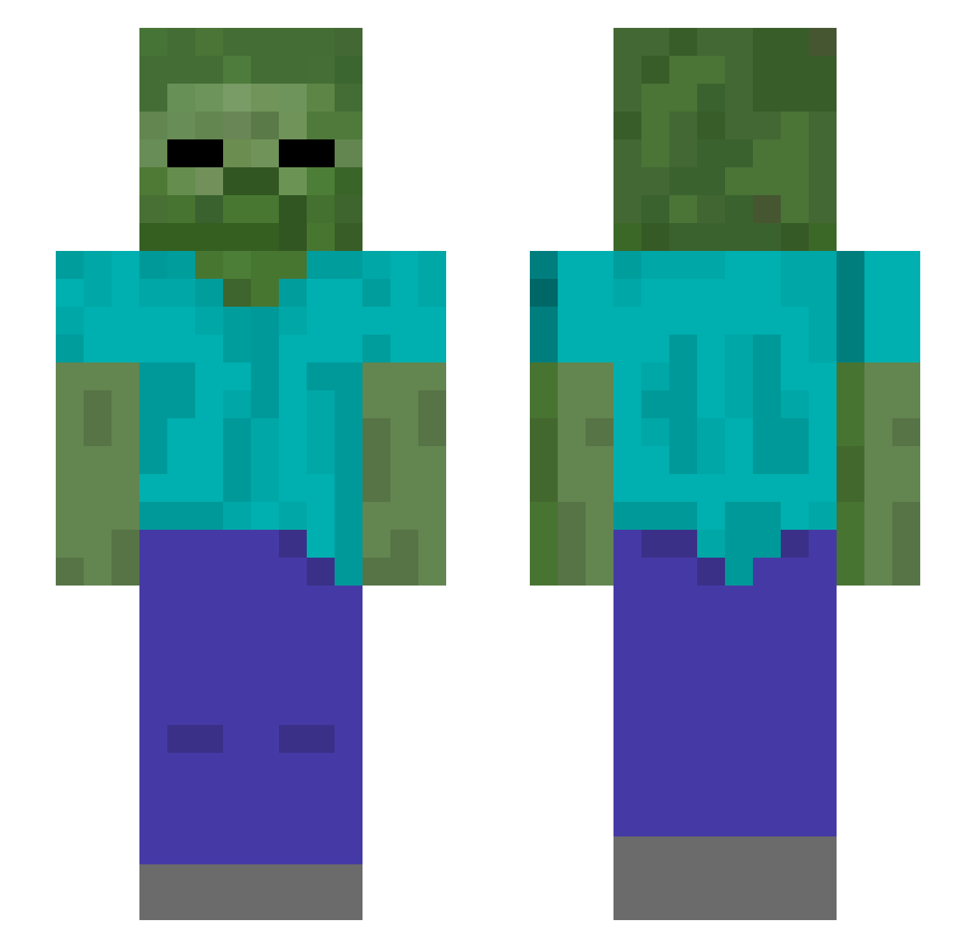 pretty_ok Minecraft skin, front and back view
