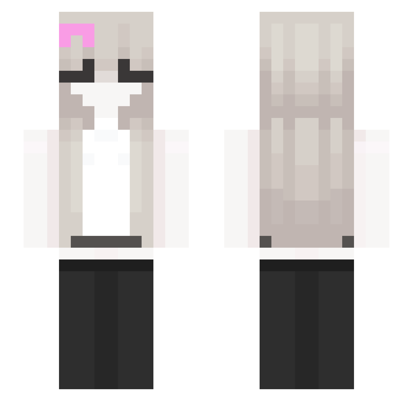 siilxe Minecraft skin, front and back view
