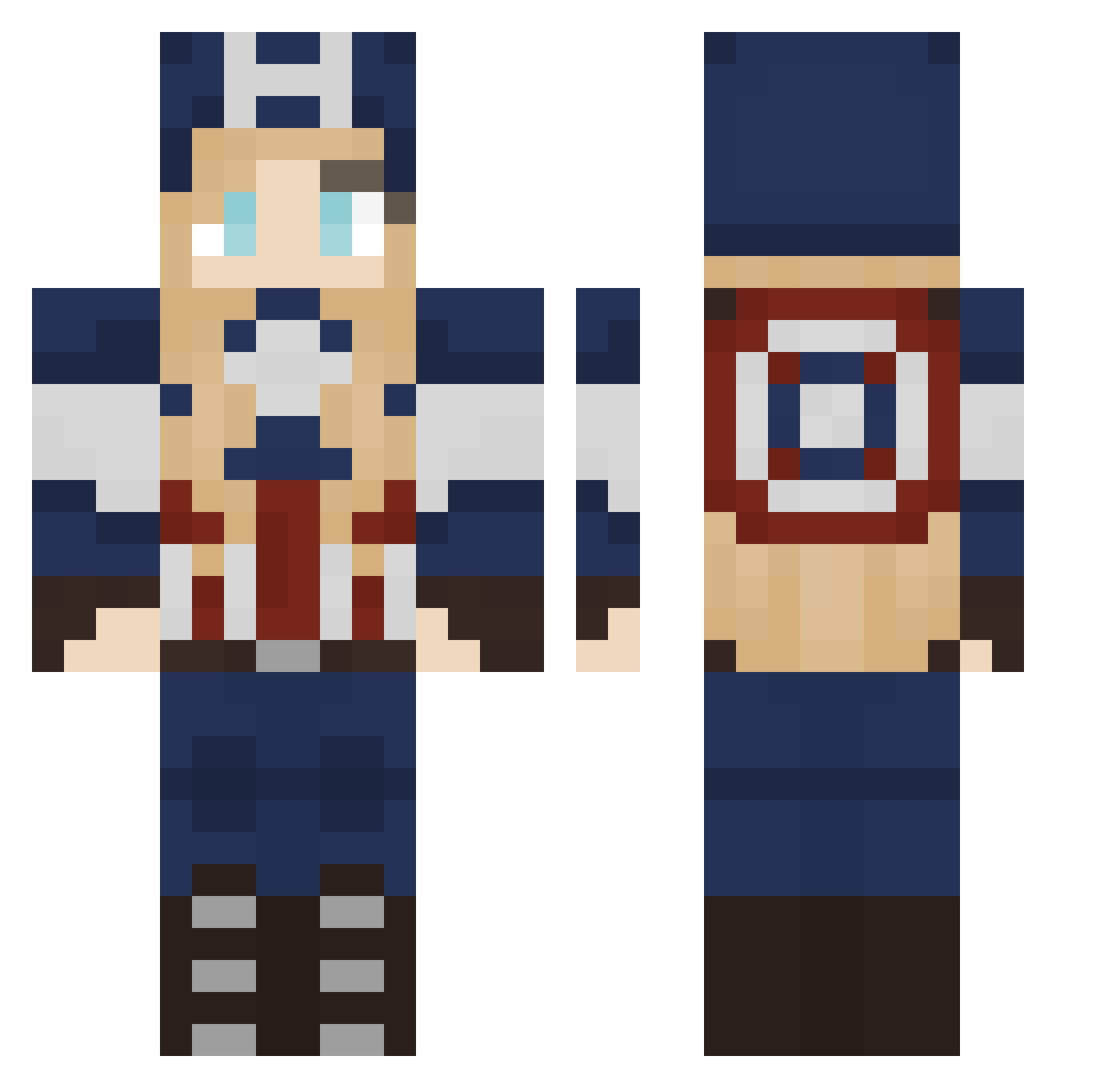 poapon Minecraft skin, front and back view