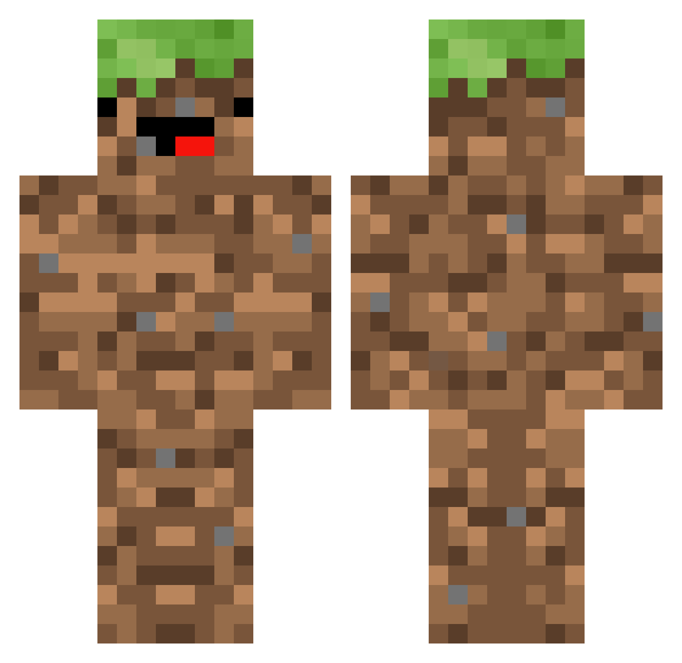 Raffito687 Minecraft skin, front and back view