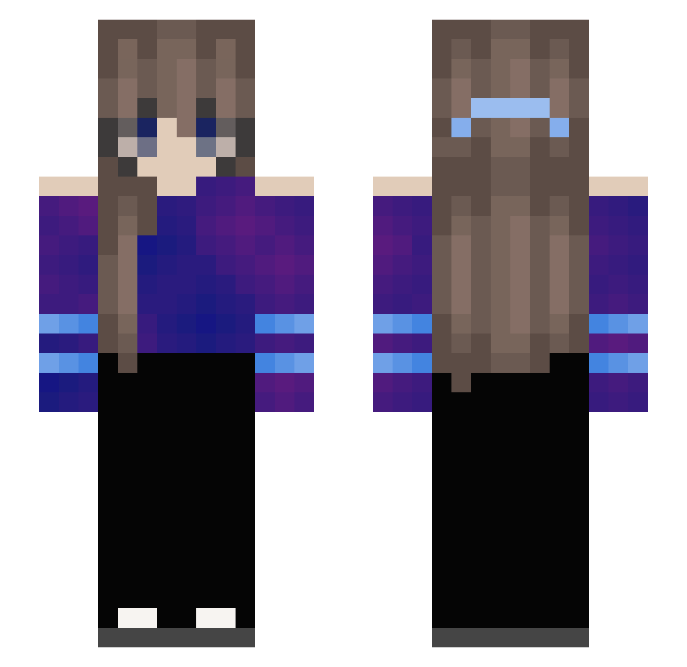 LilPoopa Minecraft skin, front and back view