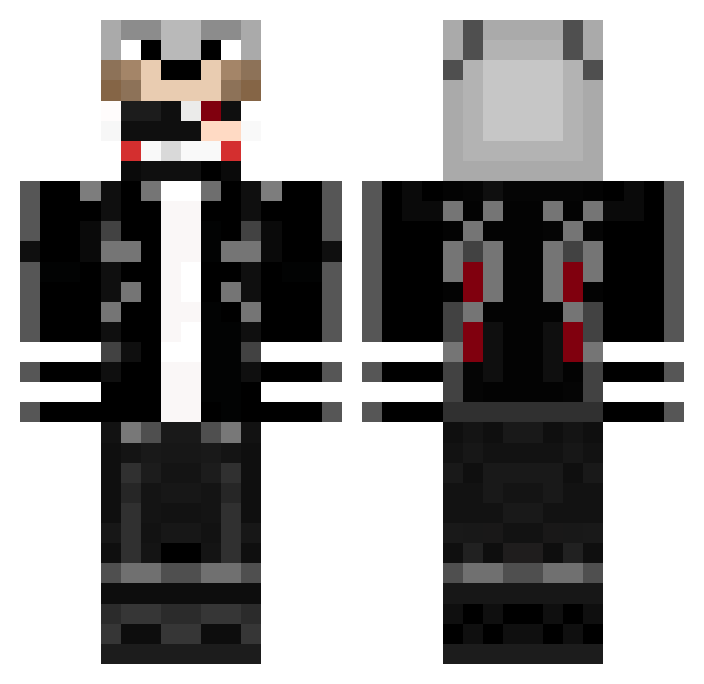 richesse Minecraft skin, front and back view