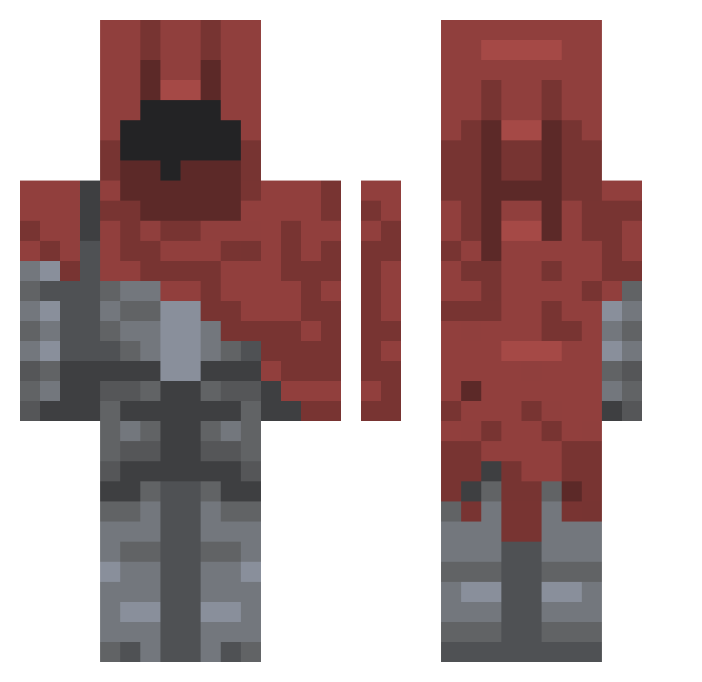 INAPIN Minecraft skin, front and back view