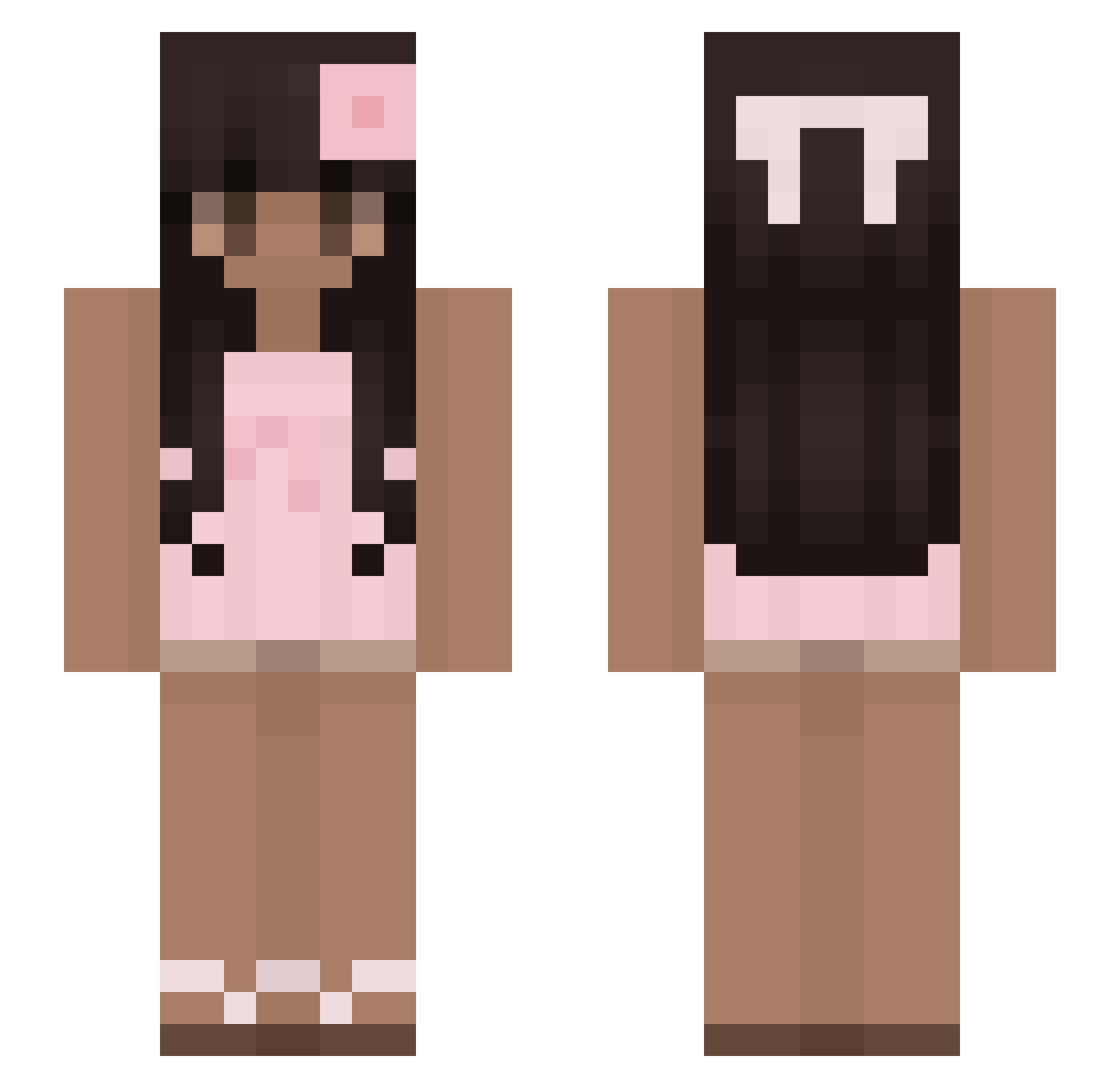 Inka142 Minecraft skin, front and back view