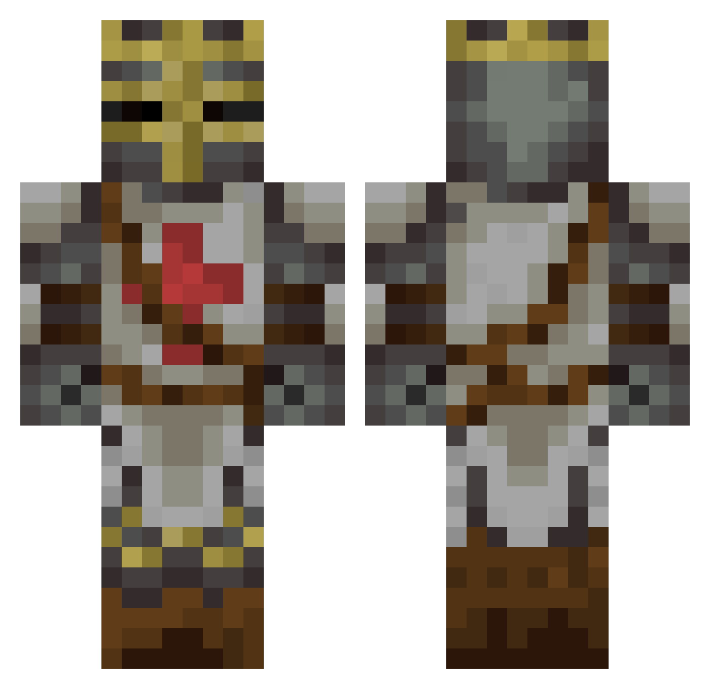 Jawshiy Minecraft skin, front and back view