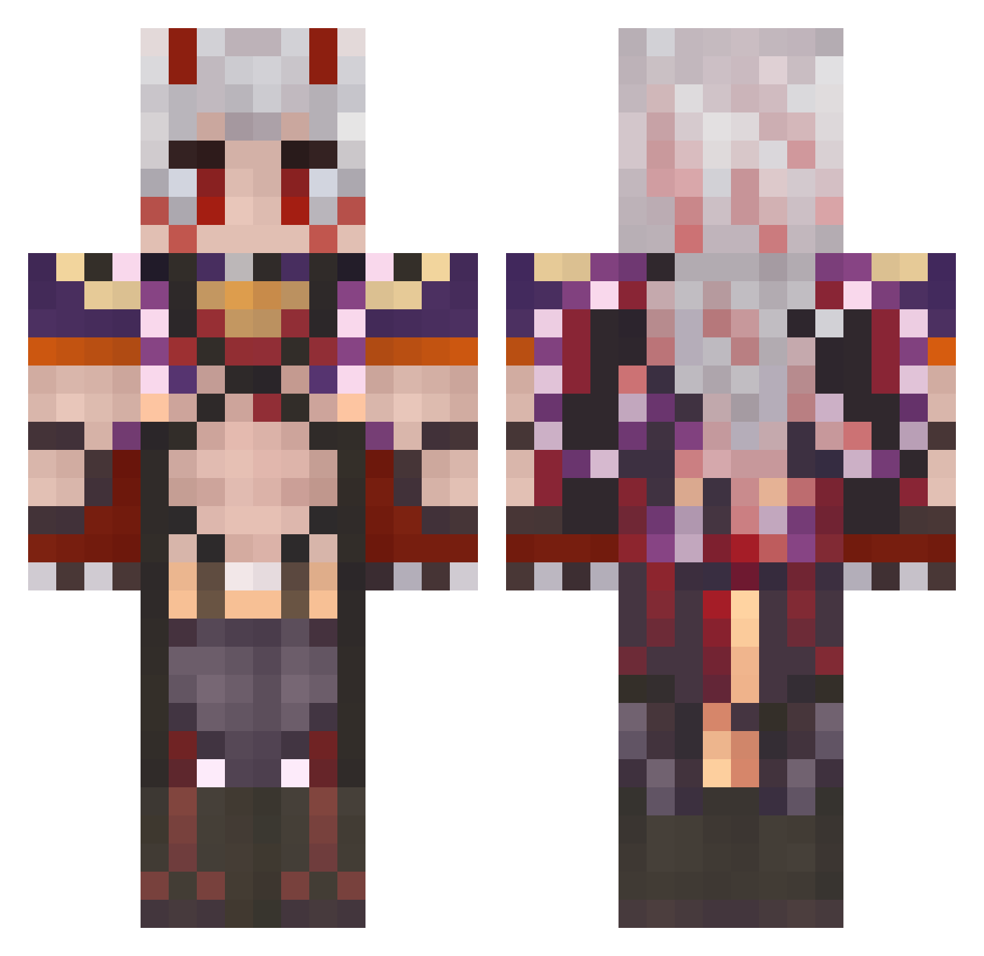 Ejxvr Minecraft skin, front and back view