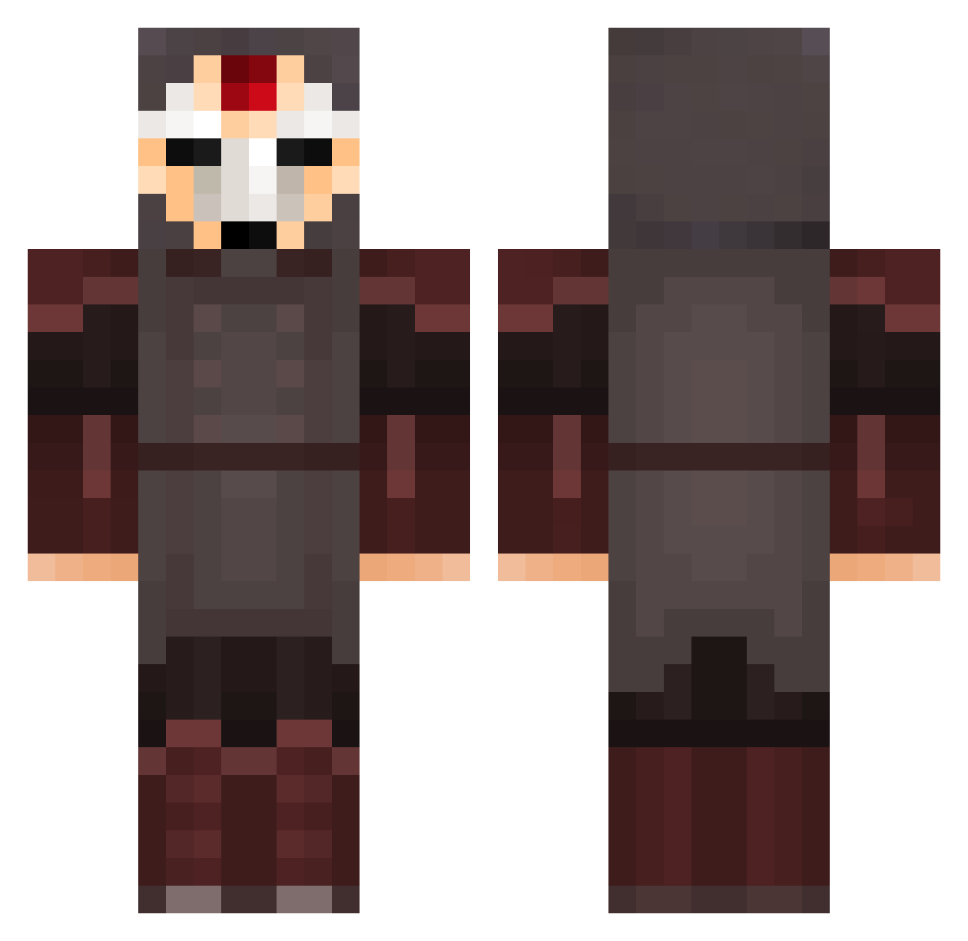 Sectxm Minecraft skin, front and back view