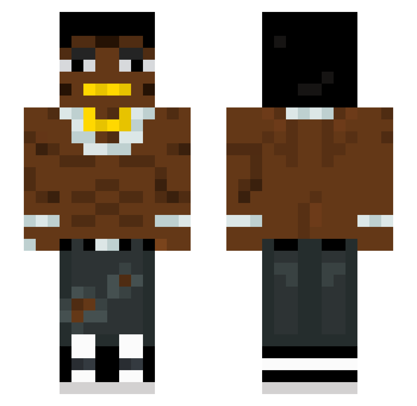 SavageHoundz Minecraft skin, front and back view