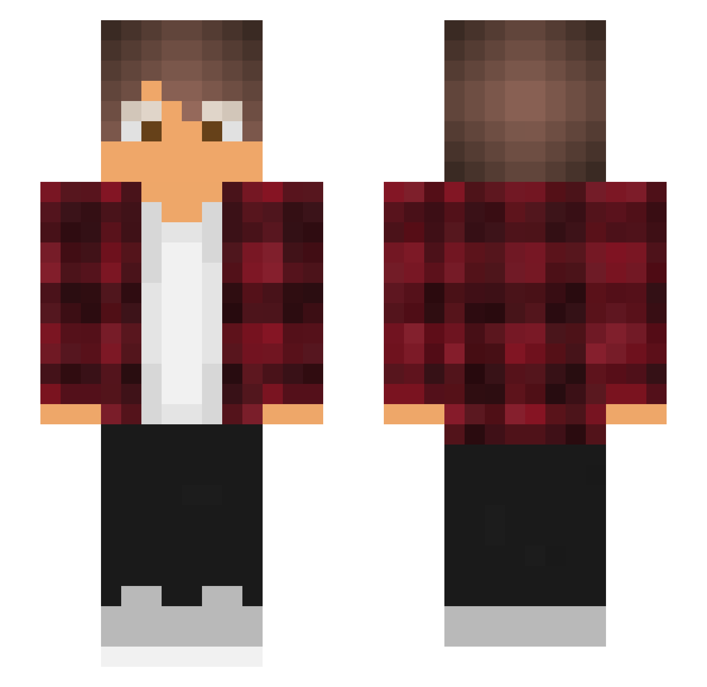TrueLegacy Minecraft skin, front and back view