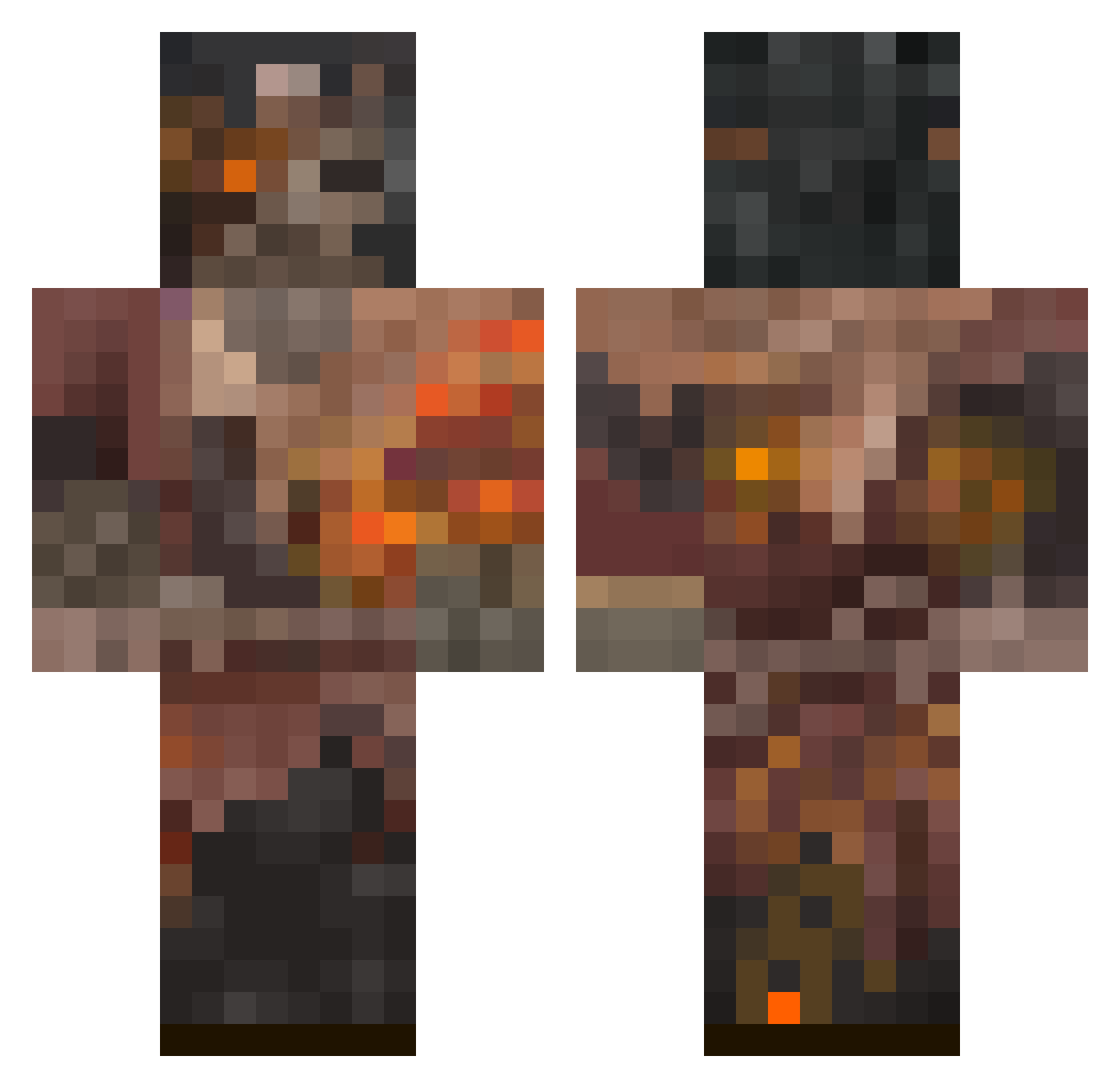 frankieys Minecraft skin, front and back view