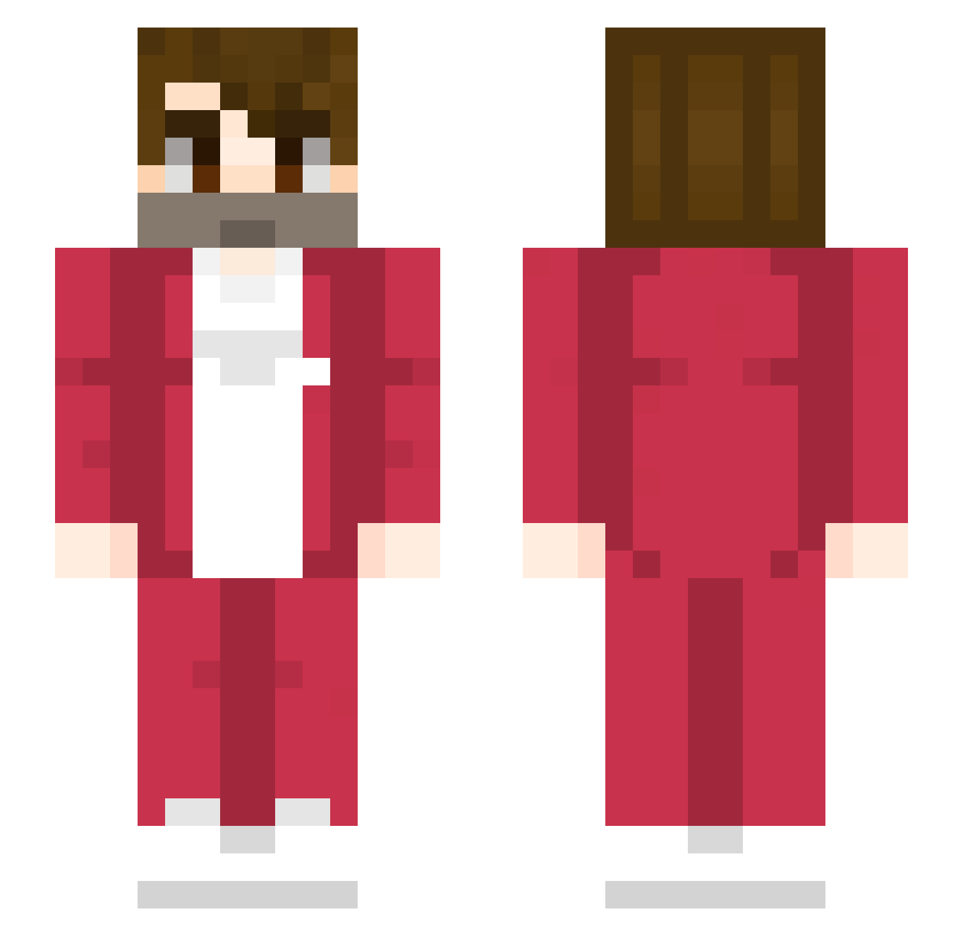 sharkq Minecraft skin, front and back view