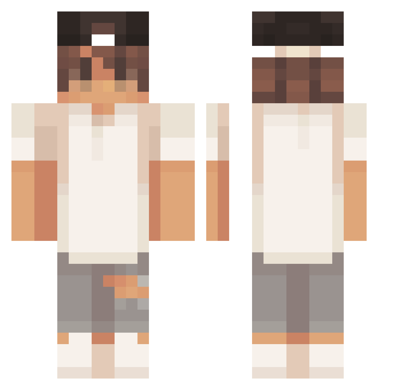 Zorit Minecraft skin, front and back view