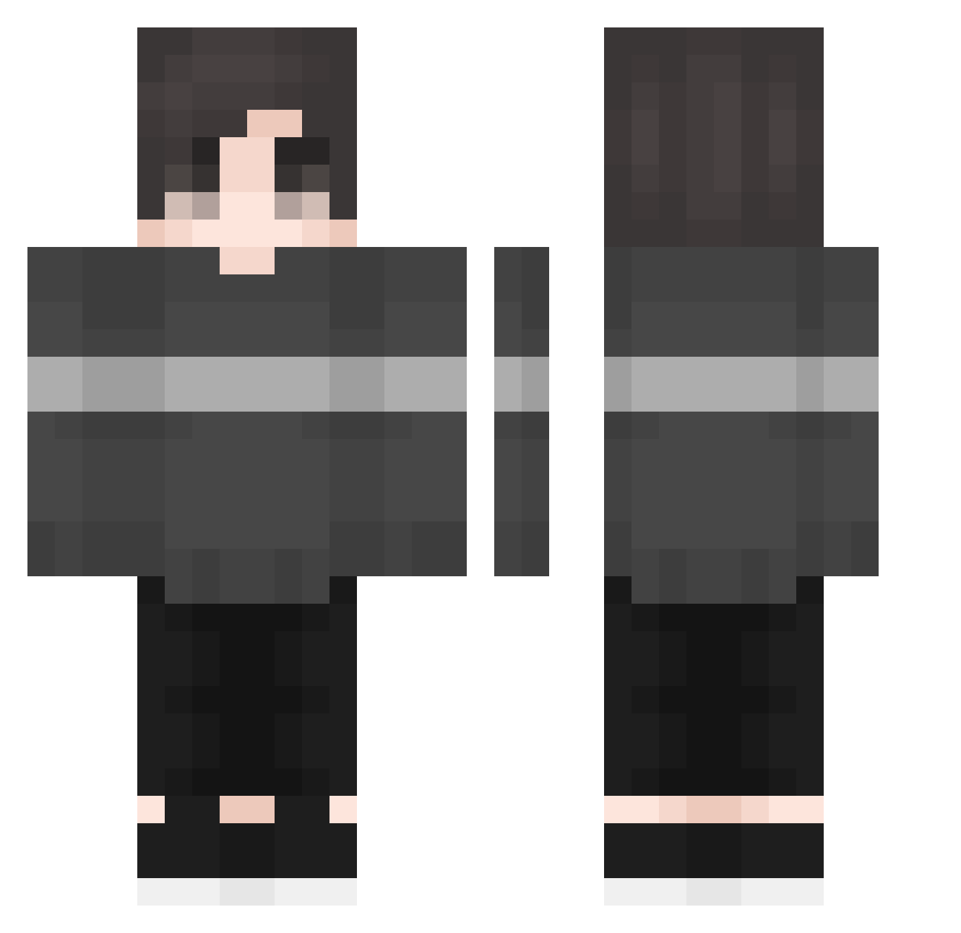 SunshineDN Minecraft skin, front and back view