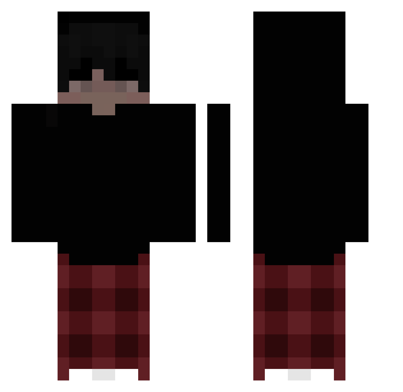 Hausfrauen Minecraft skin, front and back view