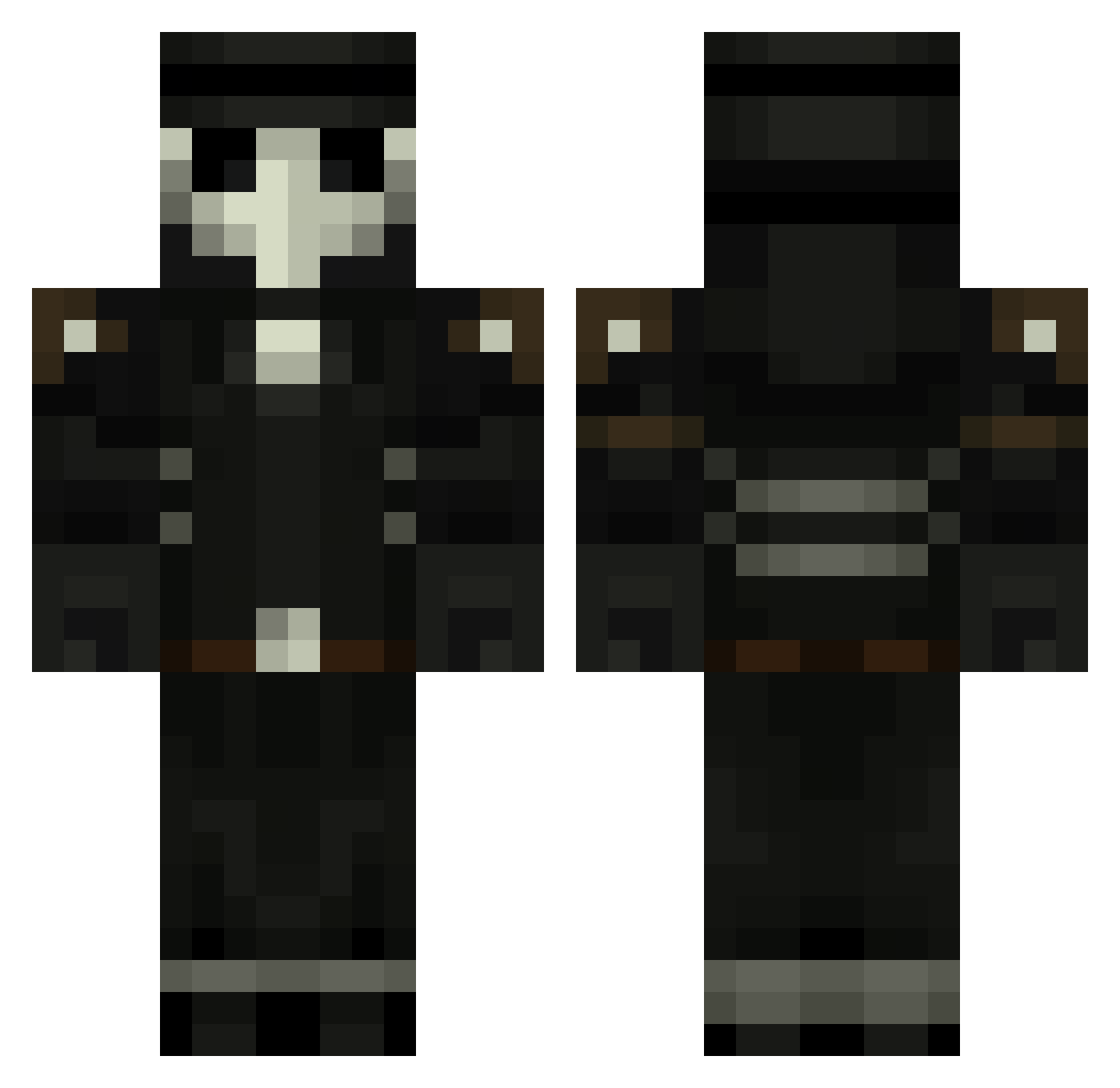 Routy Minecraft skin, front and back view