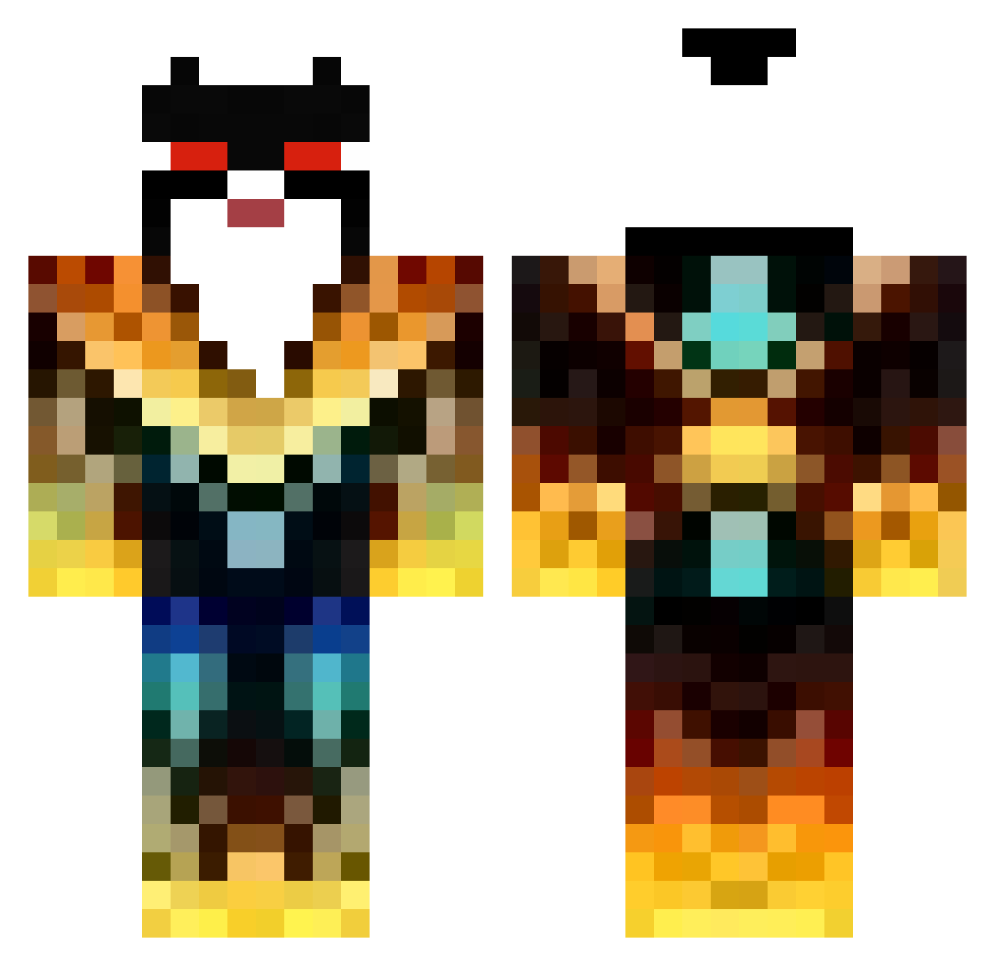 Venters Minecraft skin, front and back view