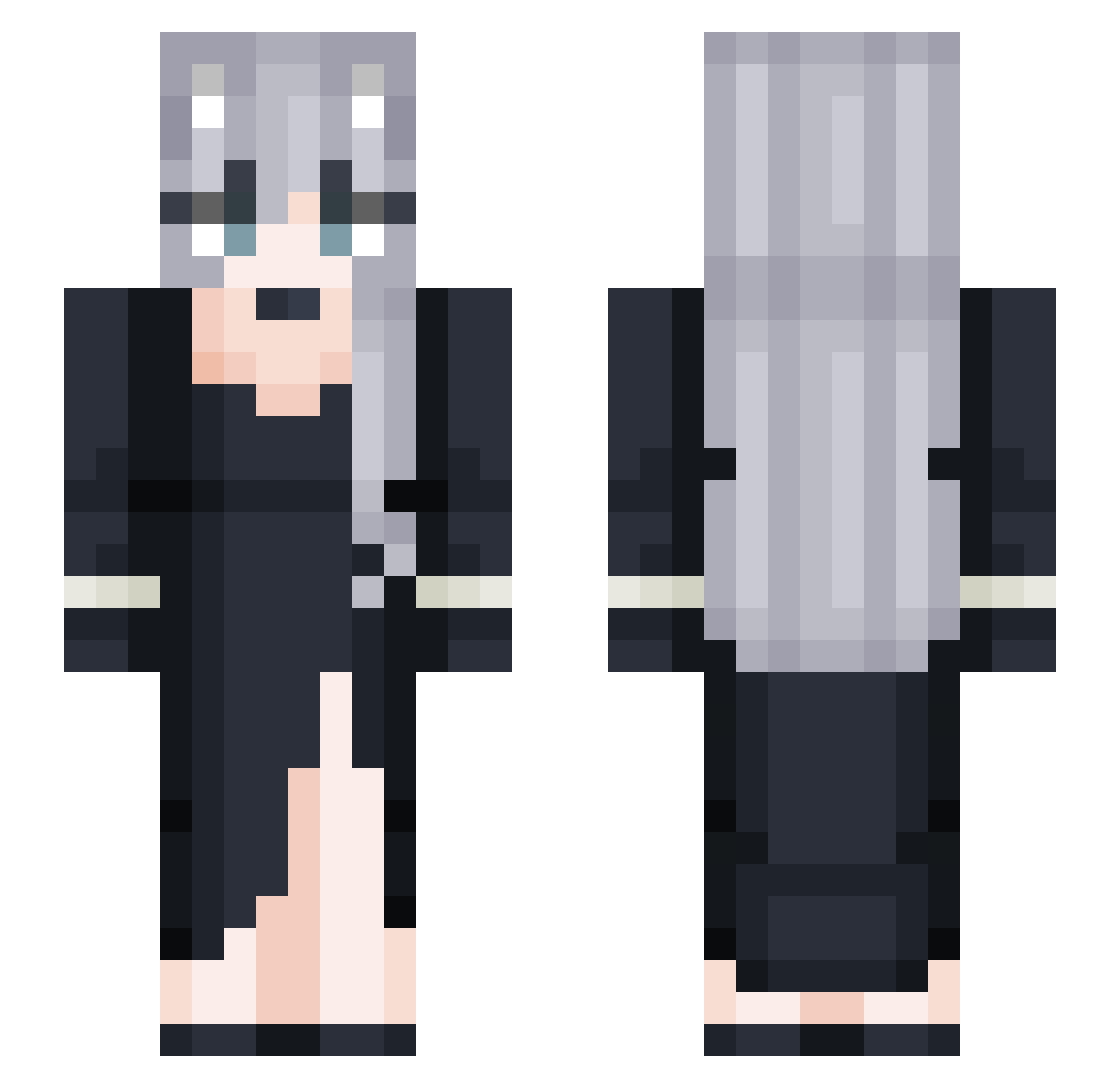 Sxkuya Minecraft skin, front and back view