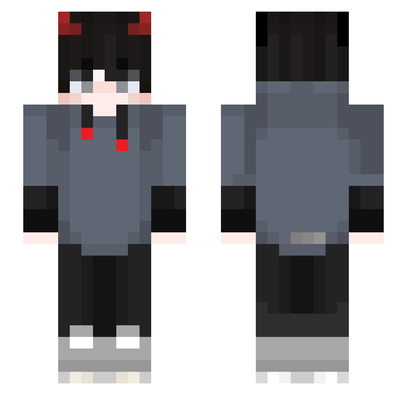Xmmy Minecraft skin, front and back view