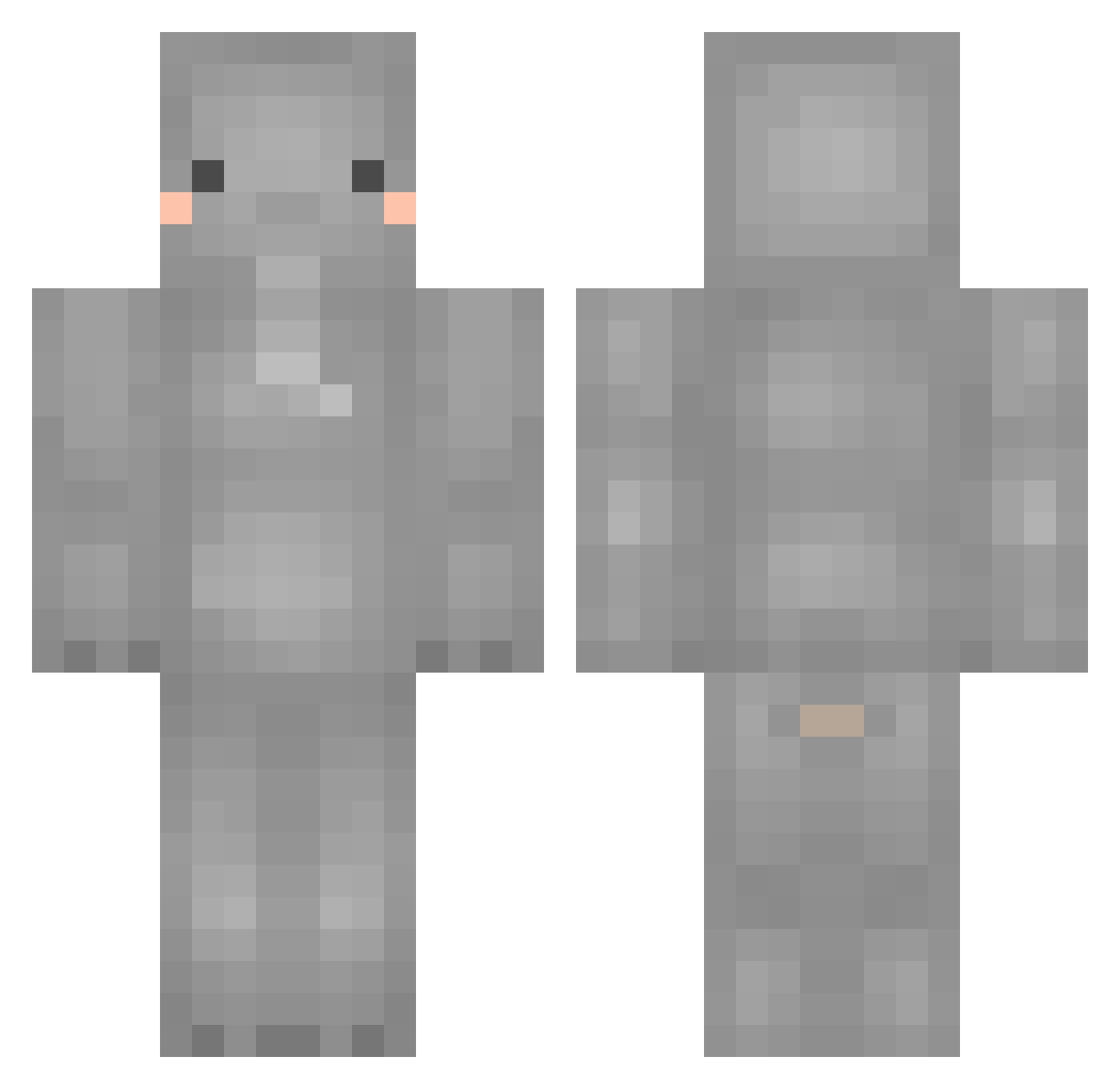 Counts Minecraft skin, front and back view