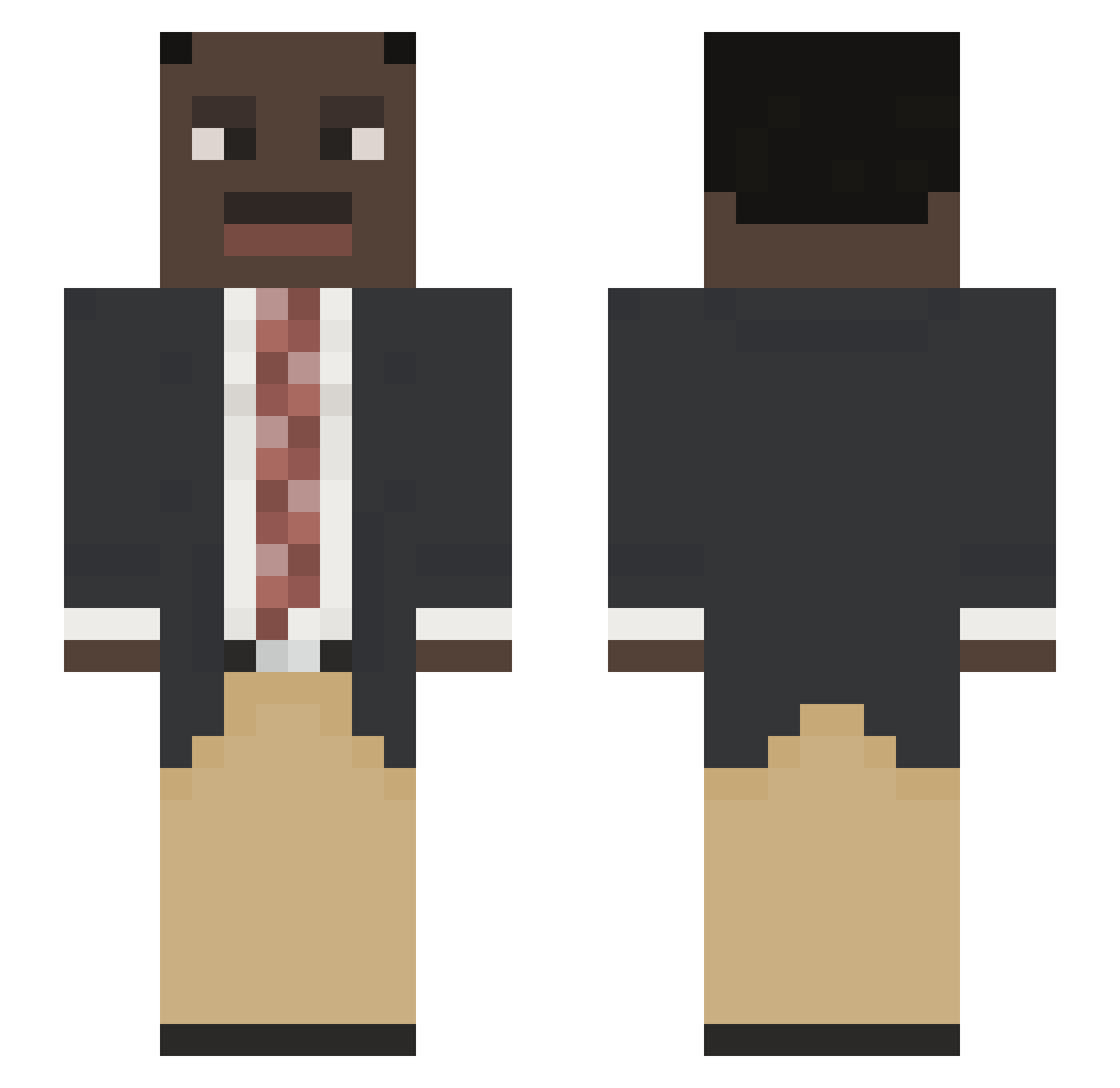 Hkonr Minecraft skin, front and back view