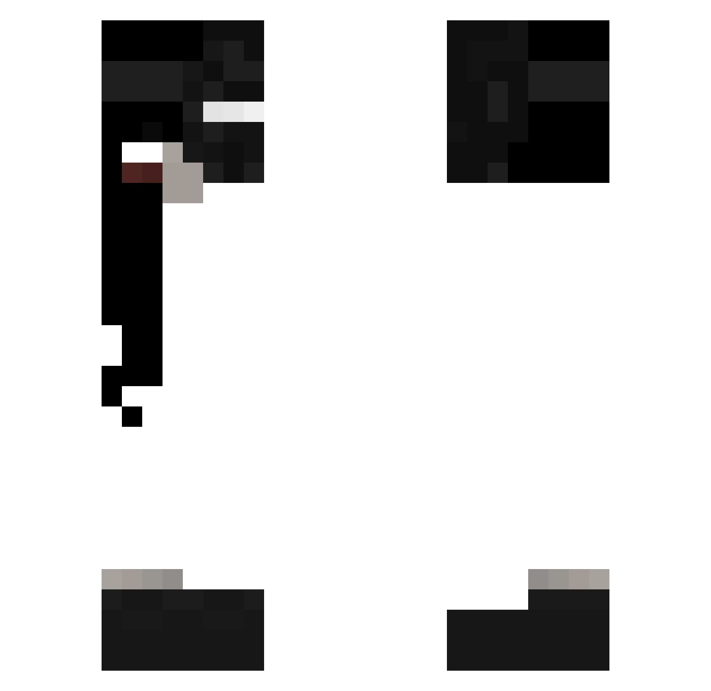 yiqari Minecraft skin, front and back view