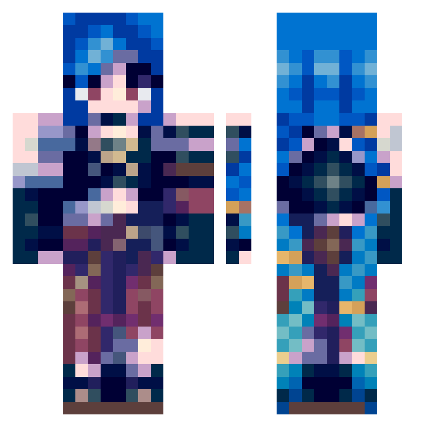 _Junmc Minecraft skin, front and back view
