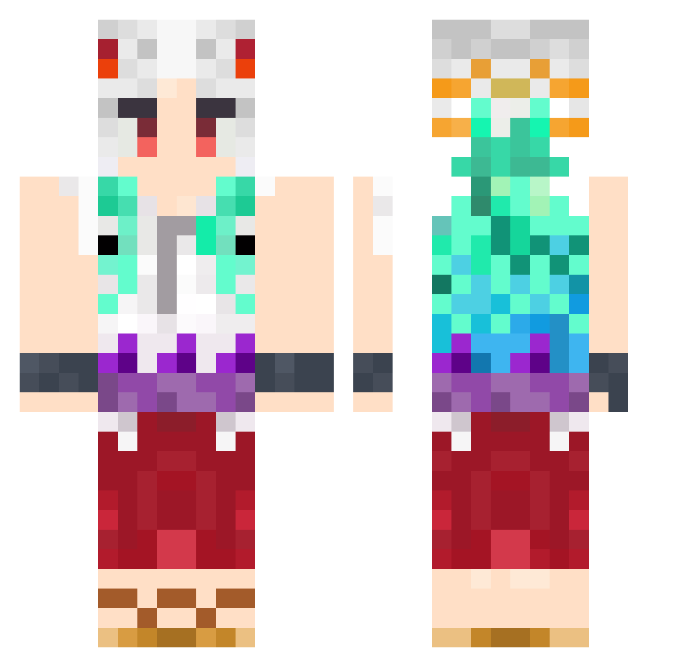 Ficata Minecraft skin, front and back view