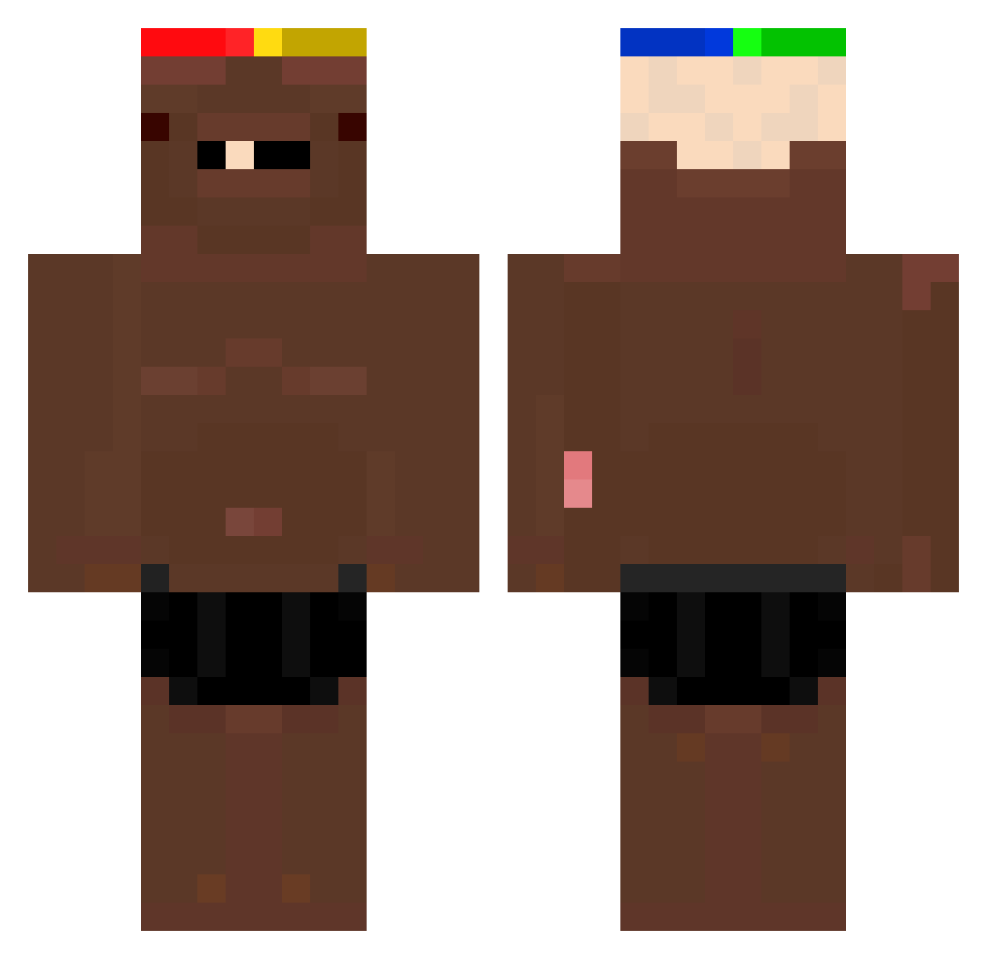 Starbblade Minecraft skin, front and back view