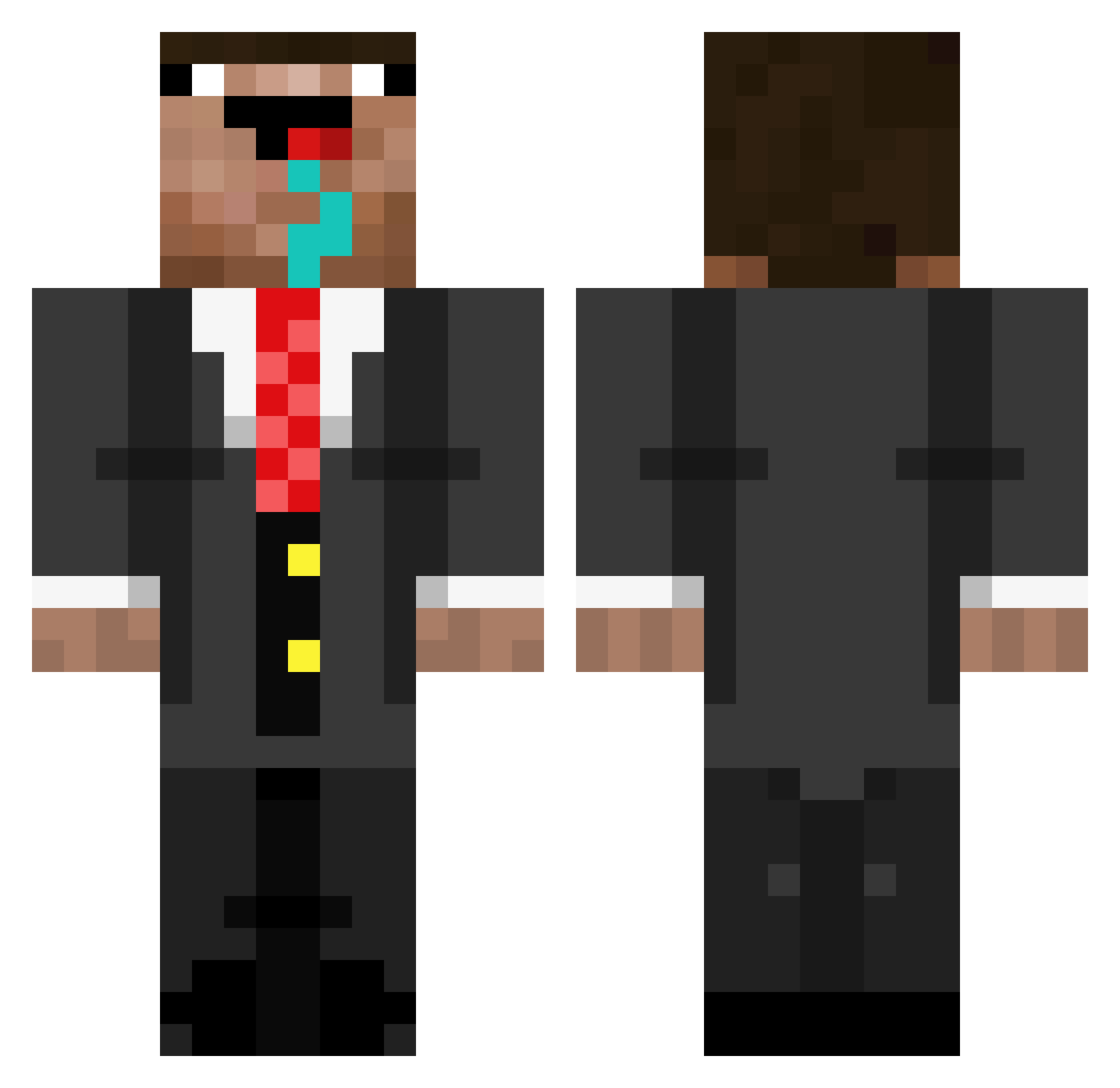 J3alls Minecraft skin, front and back view