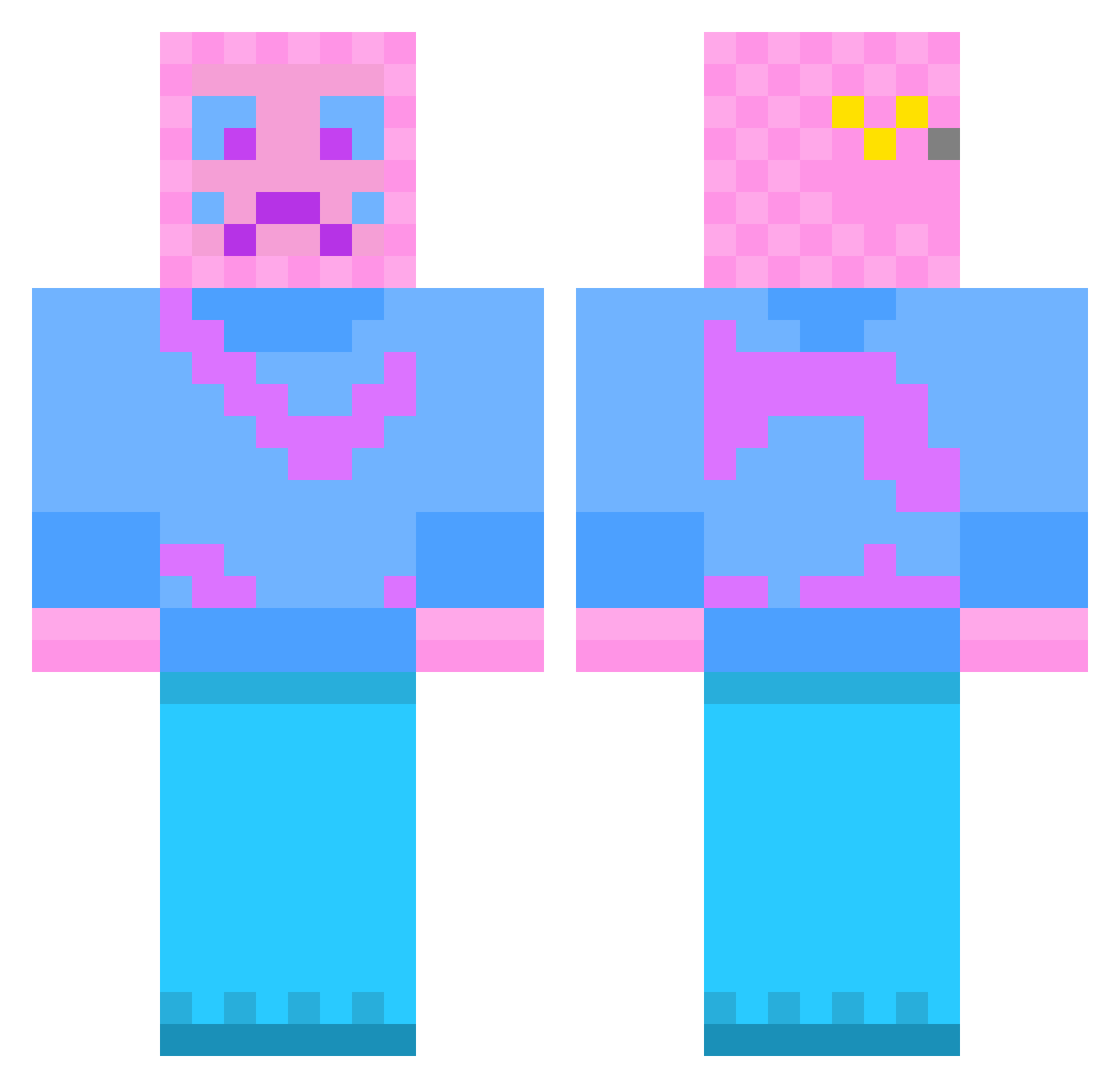 sOmEoNe2lOvE Minecraft skin, front and back view