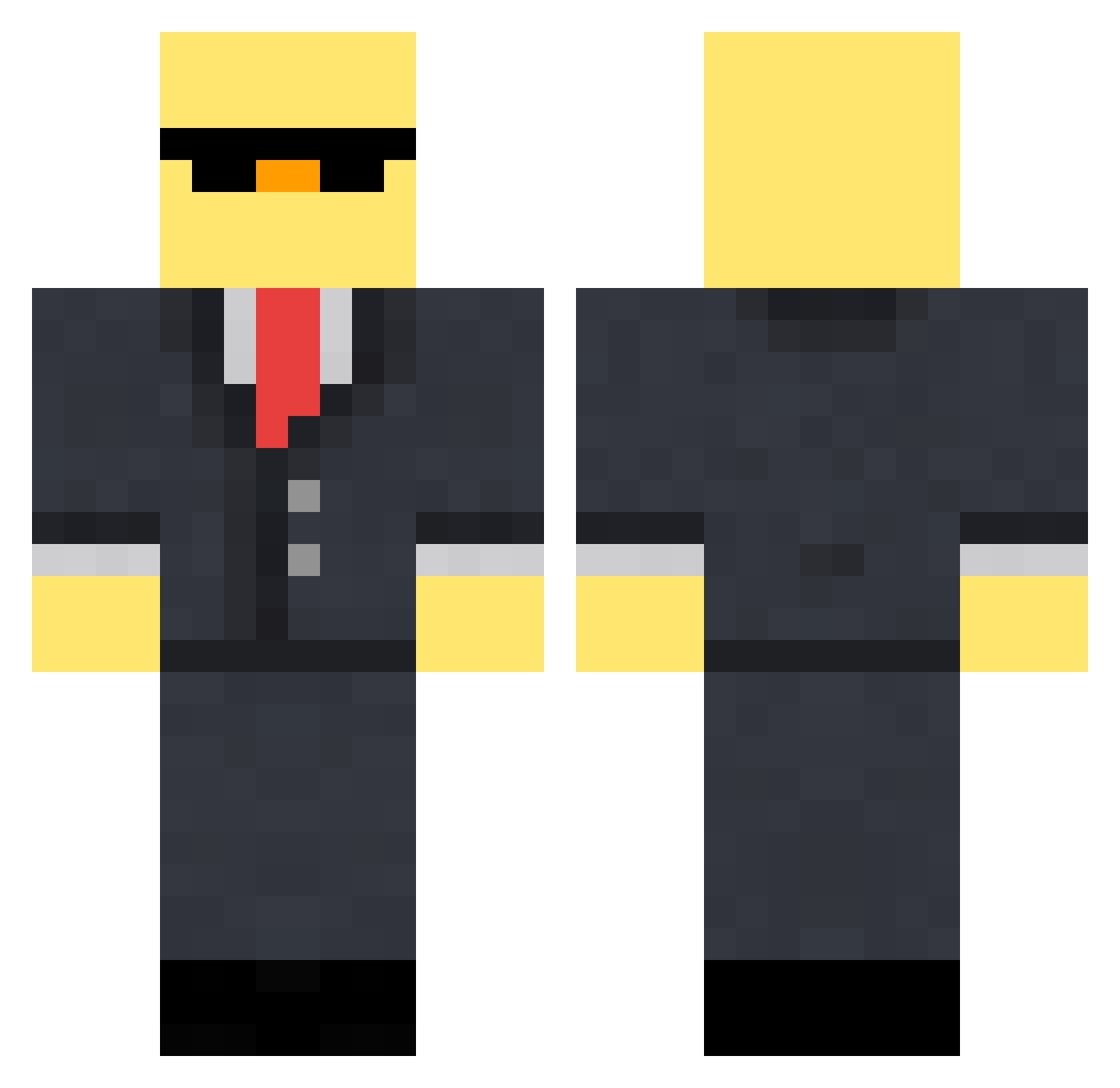 kiyaxj Minecraft skin, front and back view
