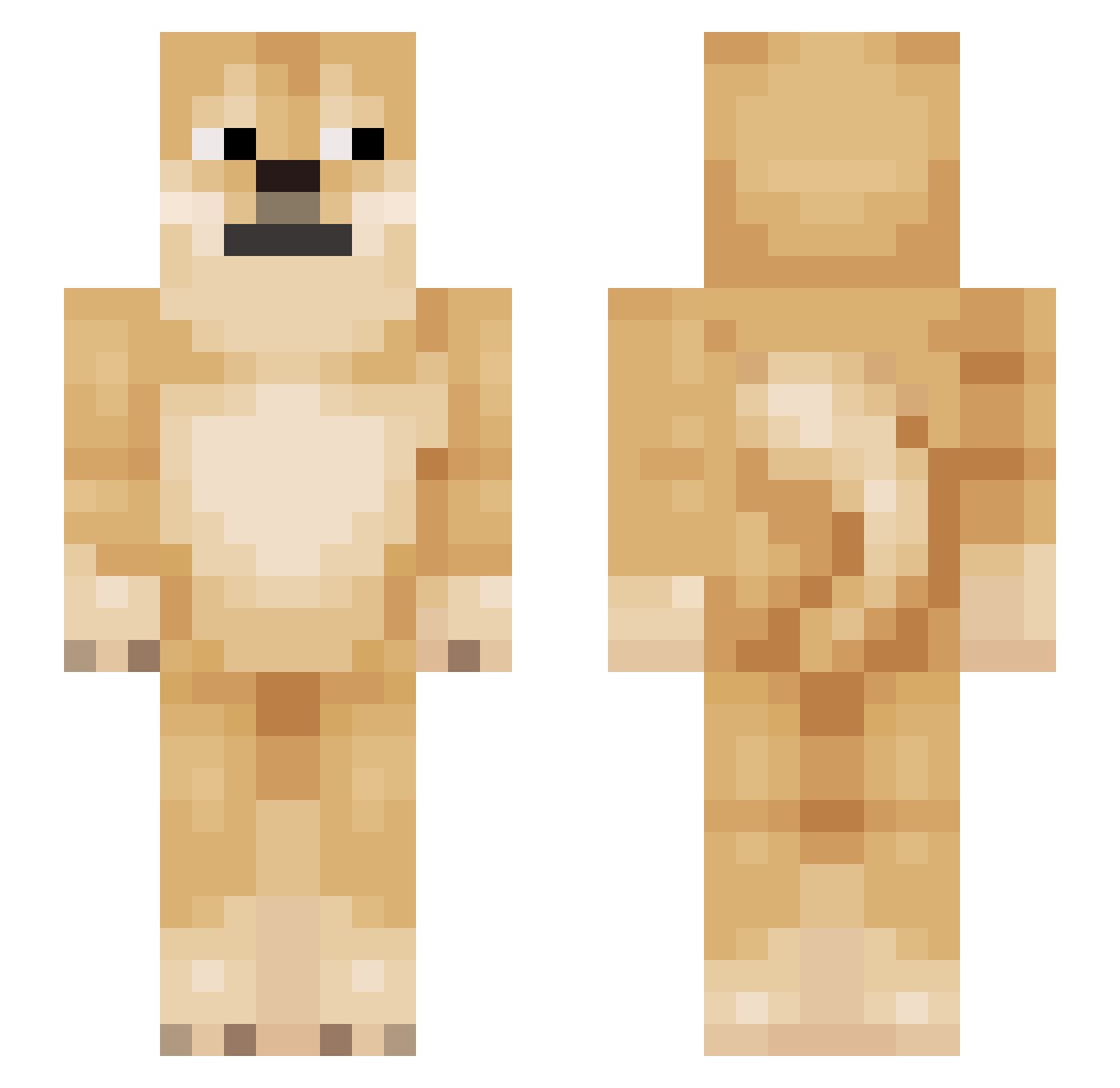 BakaBaka999 Minecraft skin, front and back view