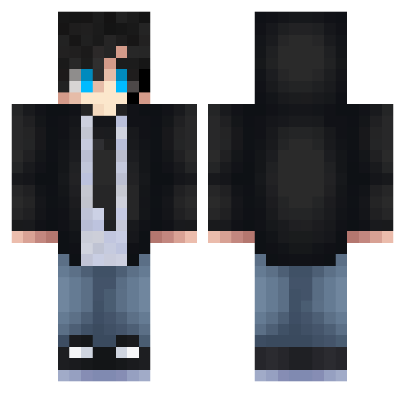 Soetru_13 Minecraft skin, front and back view