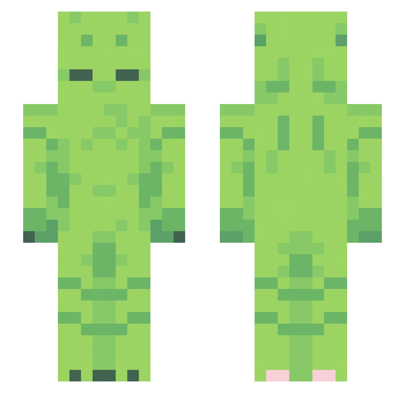 unitea_luv Minecraft skin, front and back view