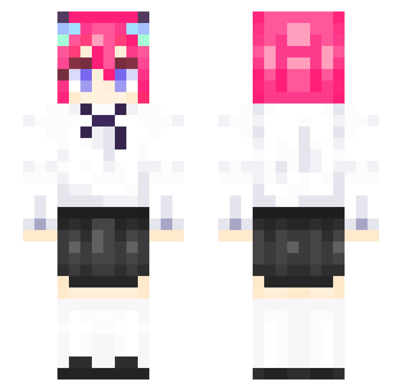 nnnnm Minecraft skin, front and back view