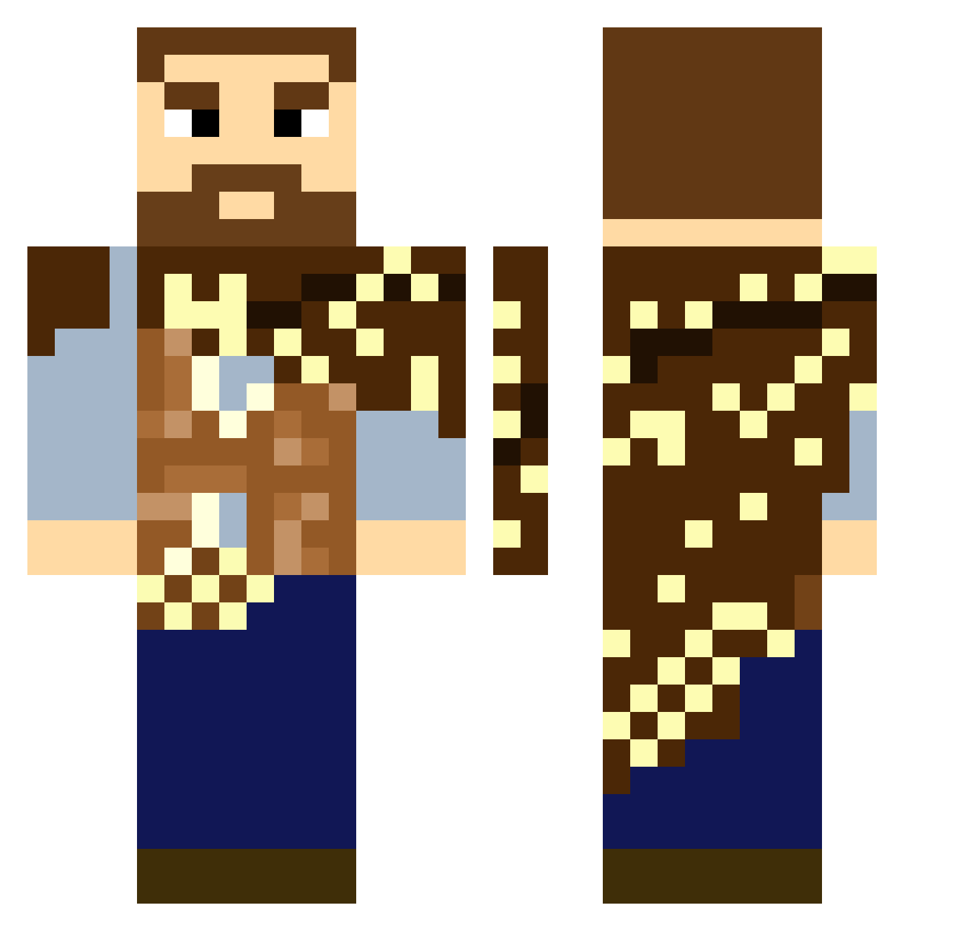 Poodermon2711 Minecraft skin, front and back view