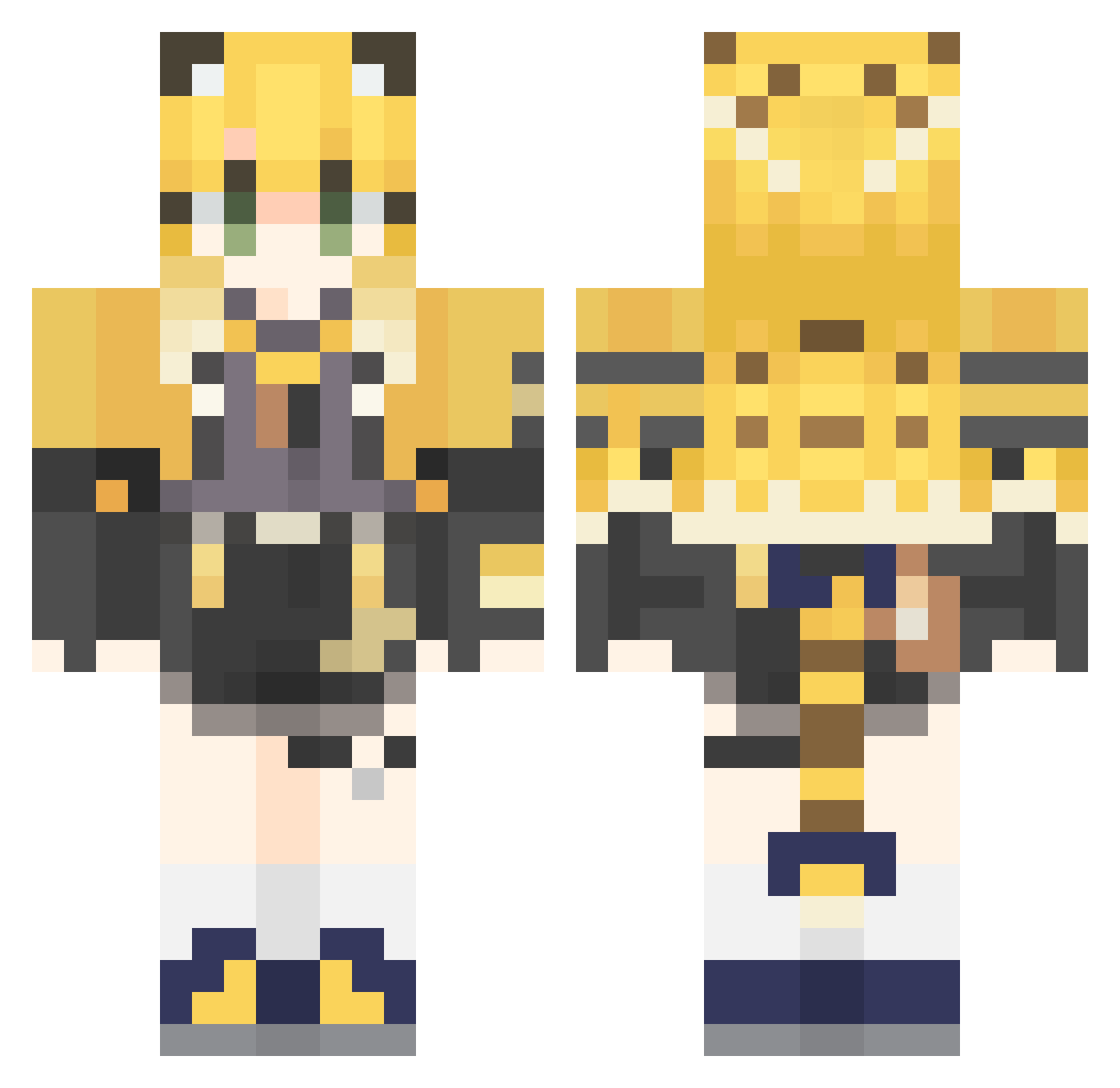 JerryyPlay Minecraft skin, front and back view