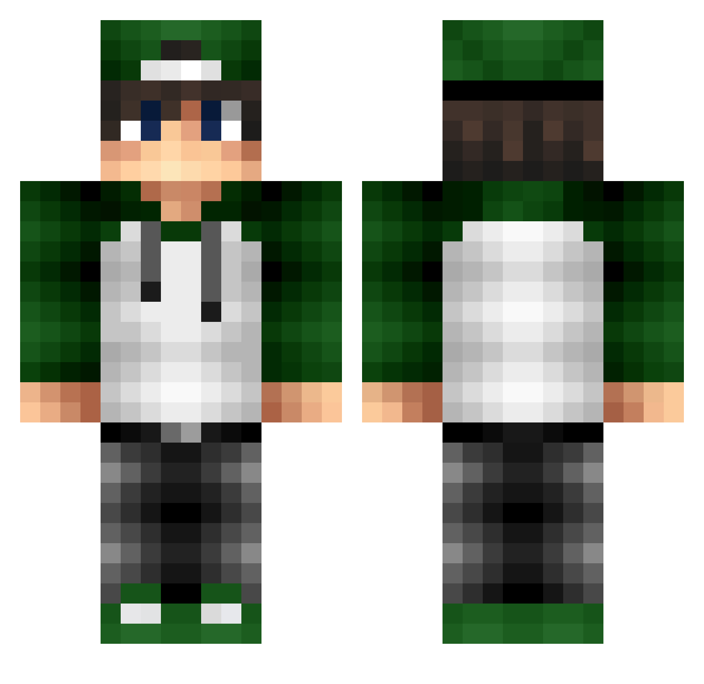 RetroIsMyBae Minecraft skin, front and back view