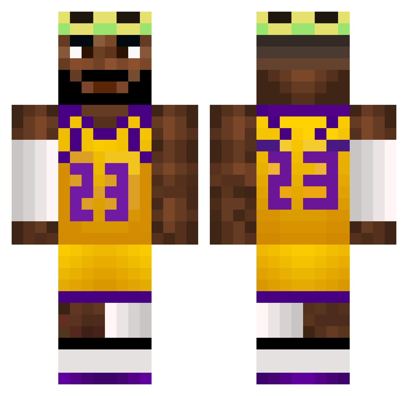 alireas Minecraft skin, front and back view