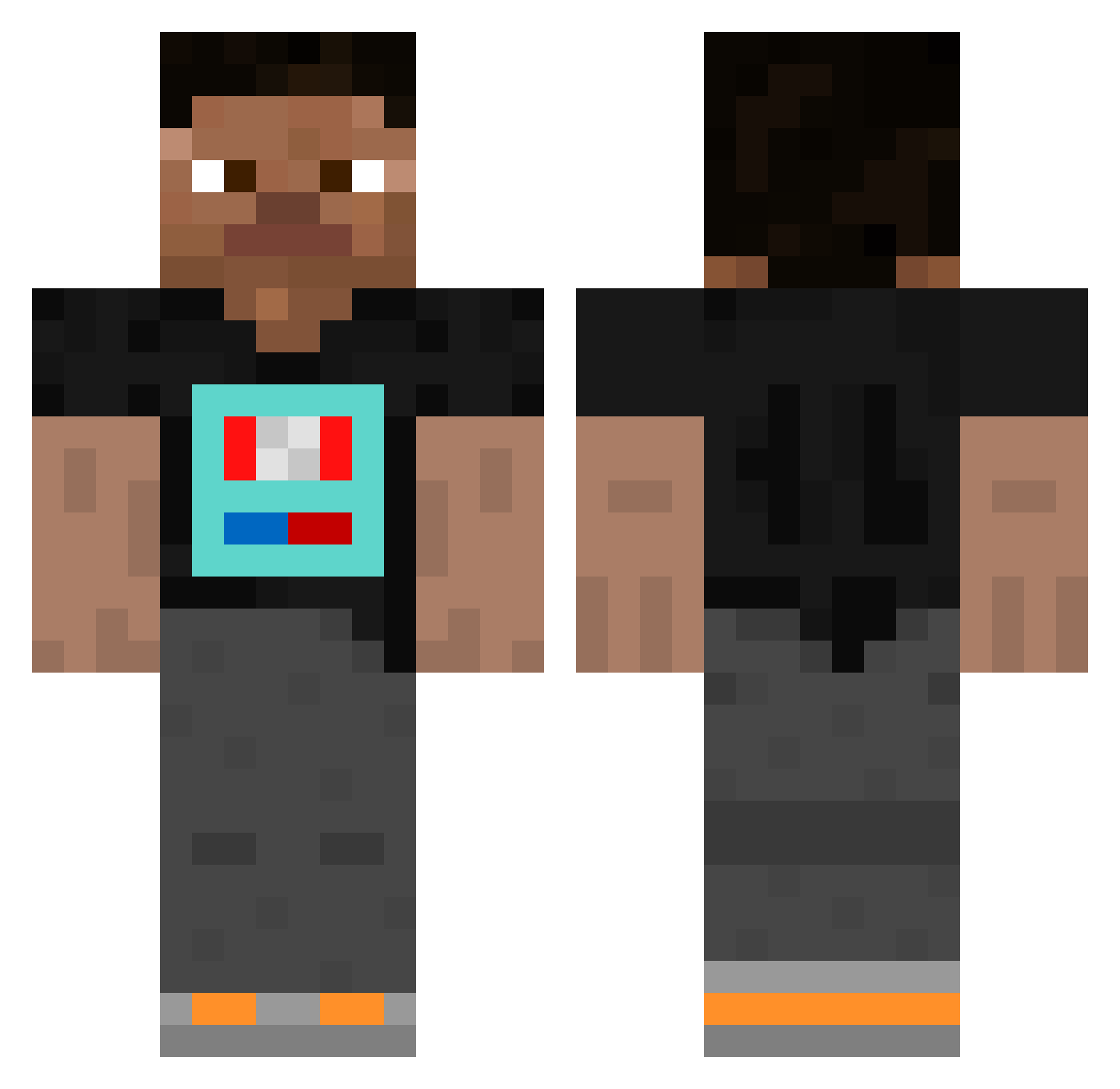 AlfieZgamer Minecraft skin, front and back view