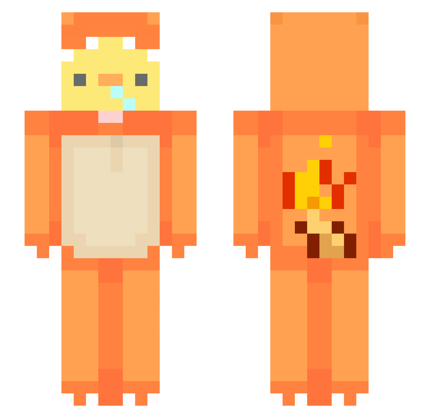 ruso420 Minecraft skin, front and back view