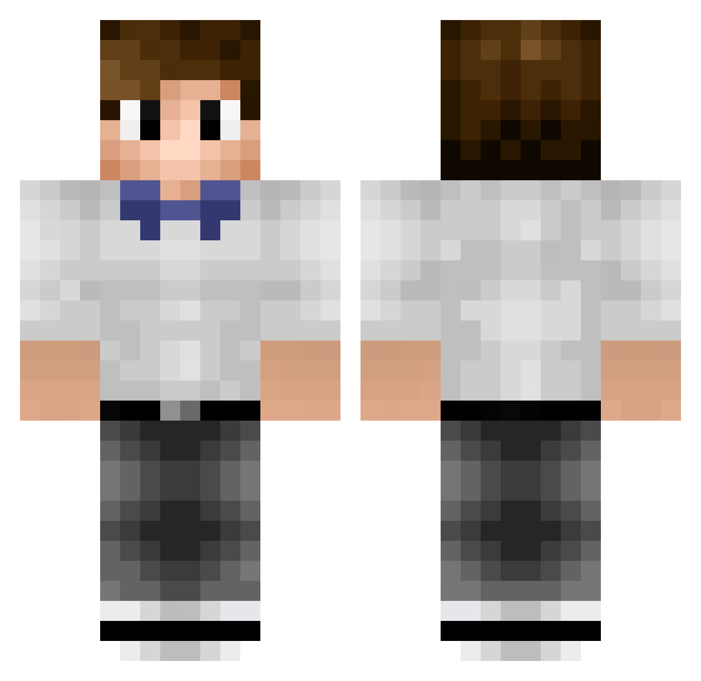 olederpole Minecraft skin, front and back view