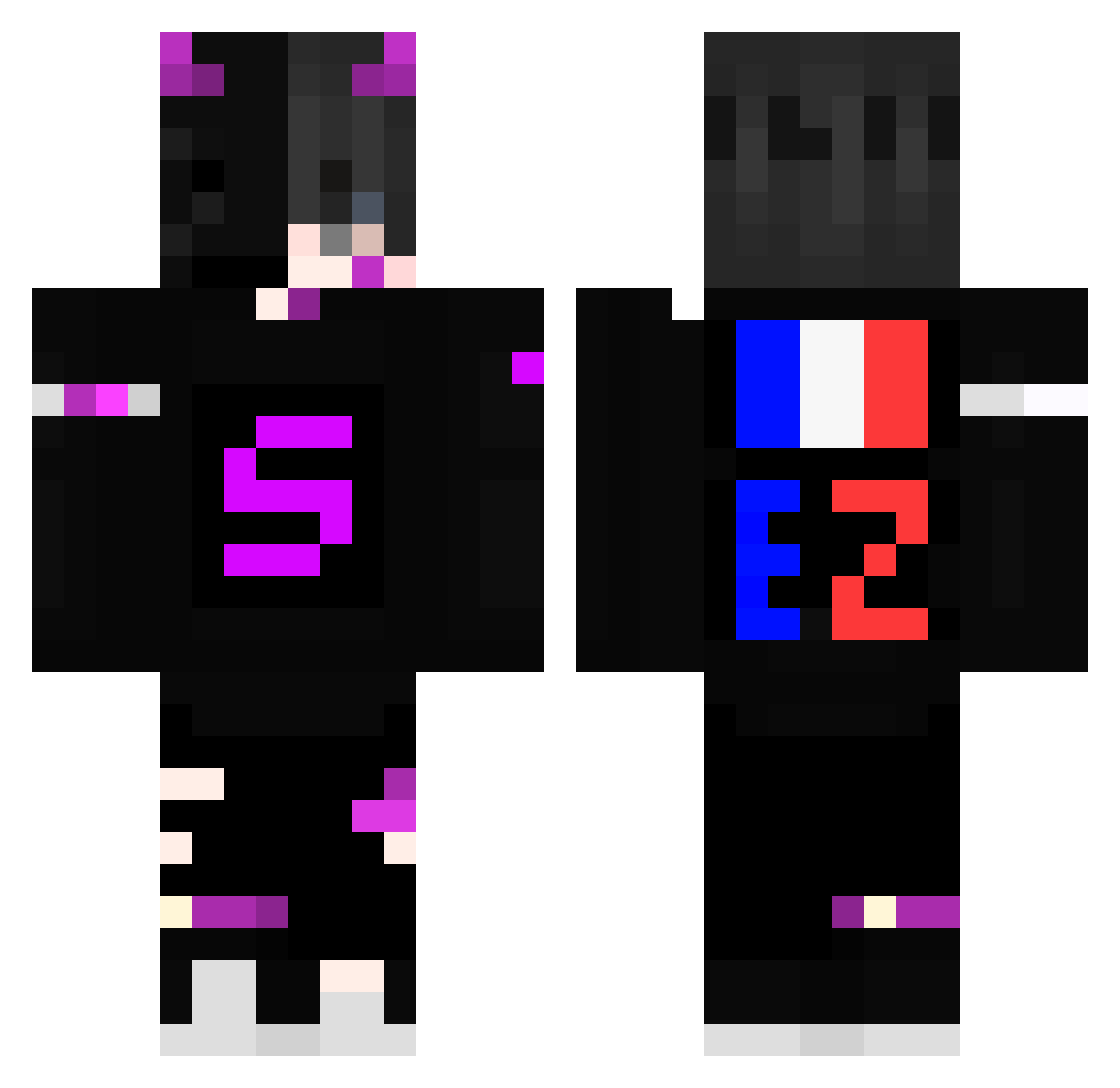 Sweeg6228 Minecraft skin, front and back view