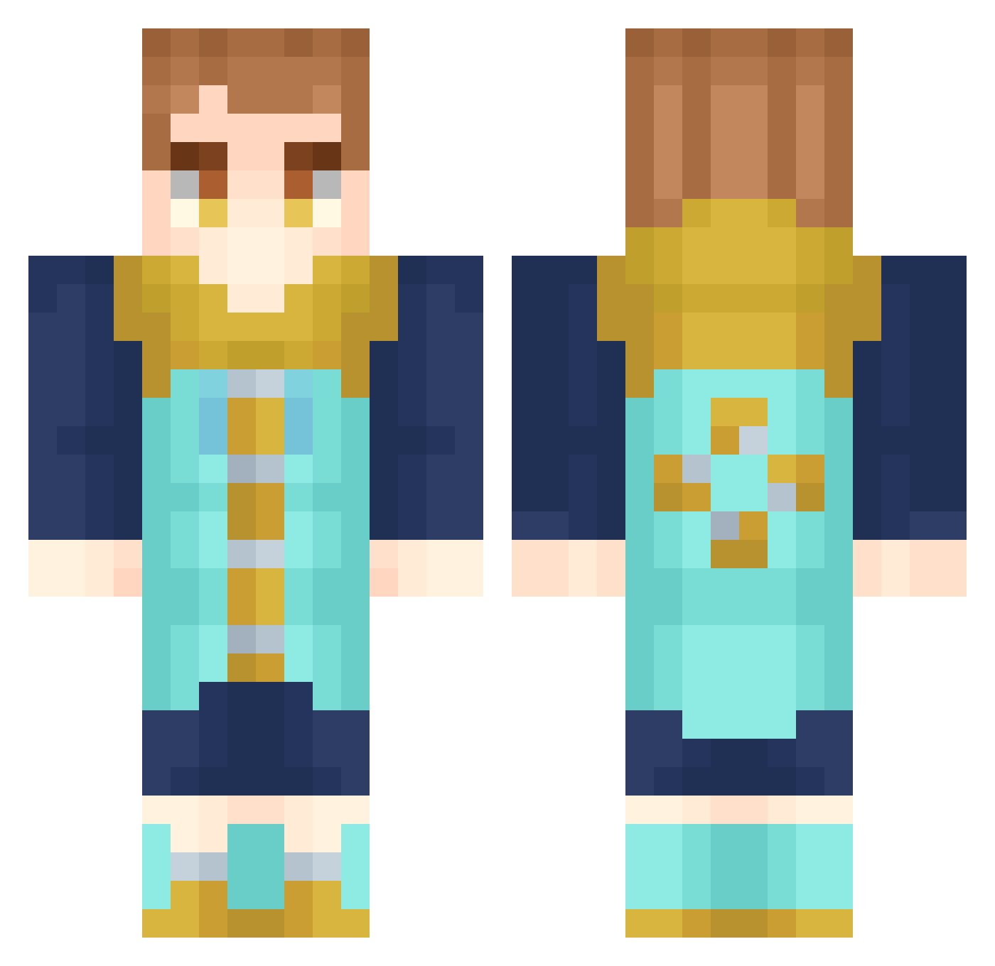 baloustreams Minecraft skin, front and back view