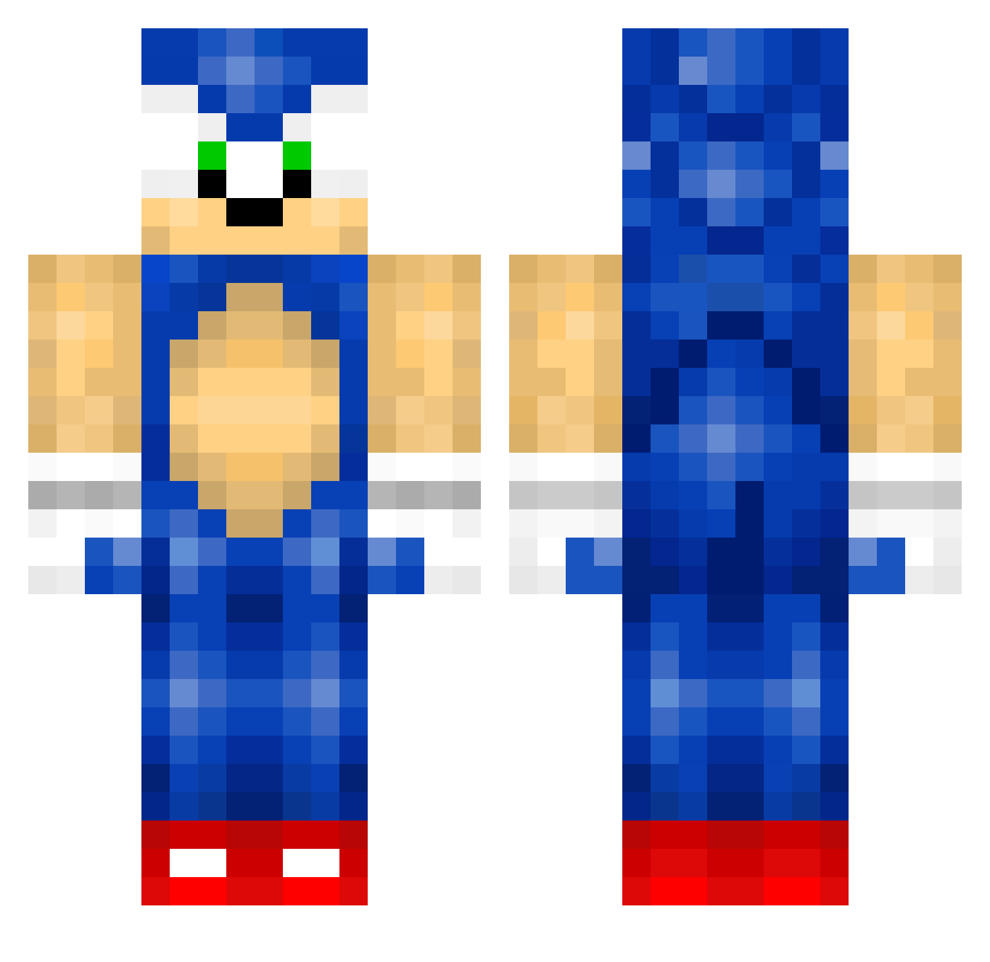 Yuxxi Minecraft skin, front and back view