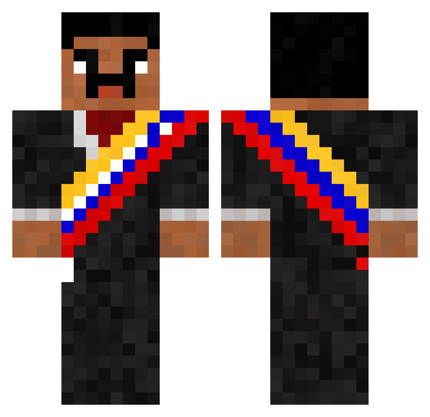 SpartanKiss Minecraft skin, front and back view