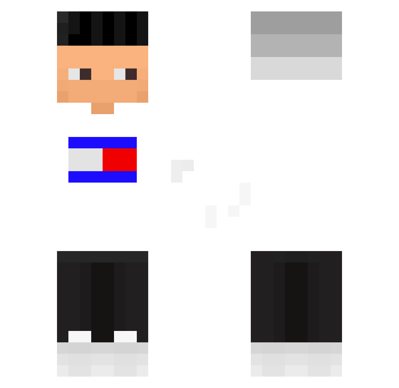 Piusch Minecraft skin, front and back view