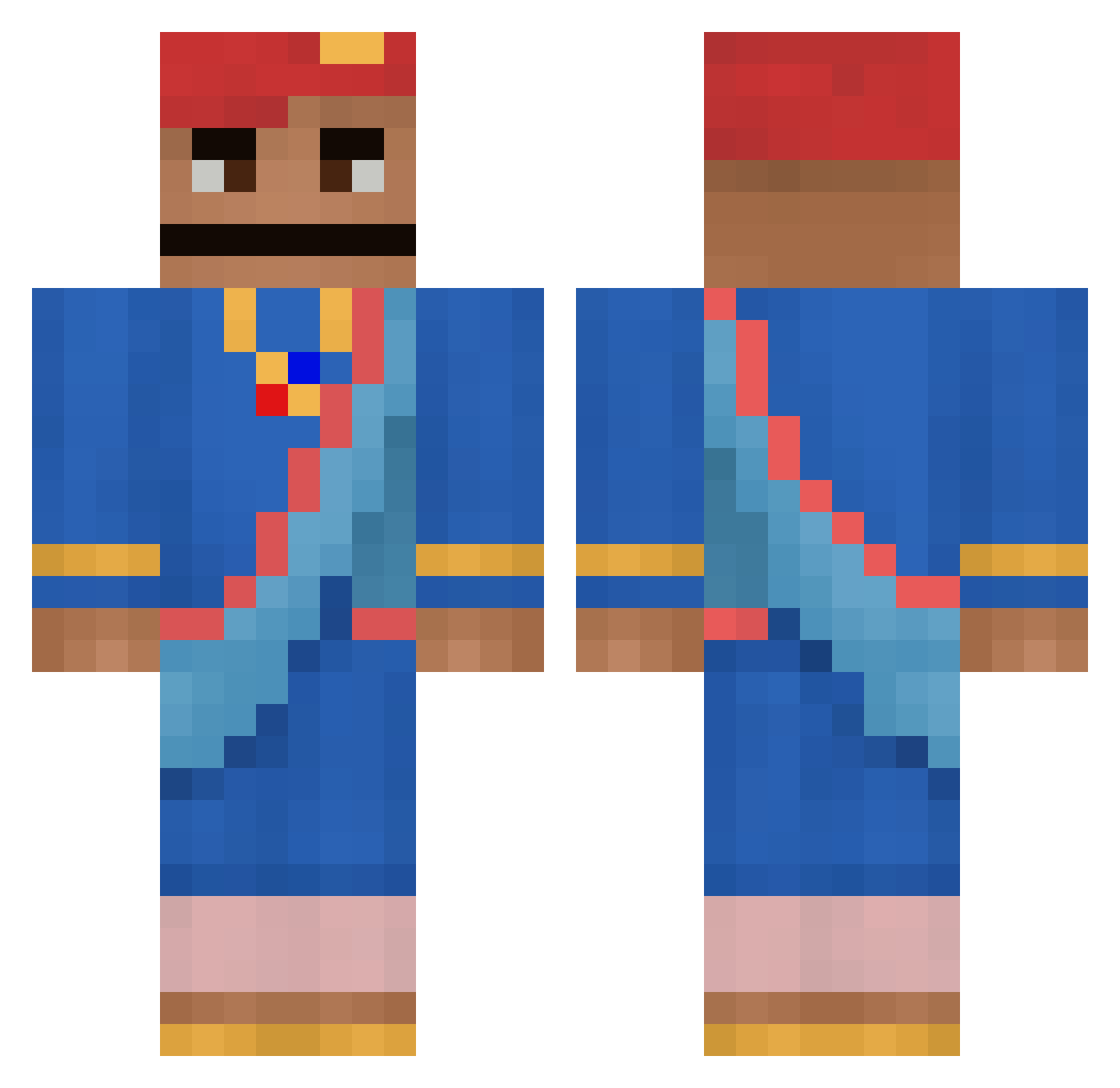 Whitenese Minecraft skin, front and back view